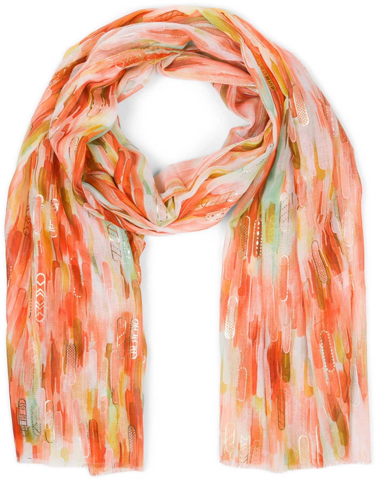 styleBREAKER Schal "Leichter Schal mit Streifen Farbverlauf Metallic" 1 Stk.