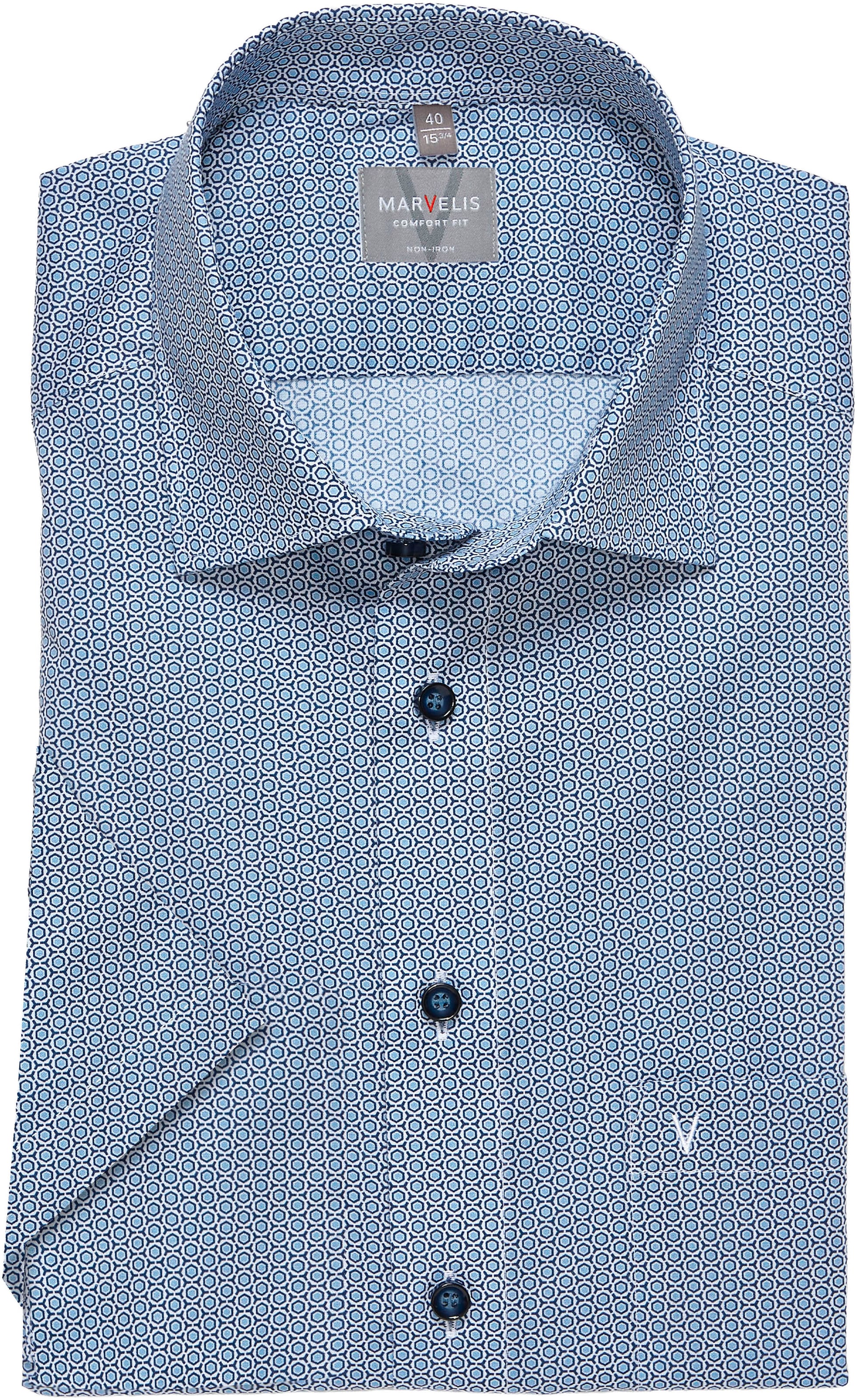 MARVELIS Kurzarmhemd Bügelfrei, comfort fit, Businesshemd, Minimal Print günstig online kaufen