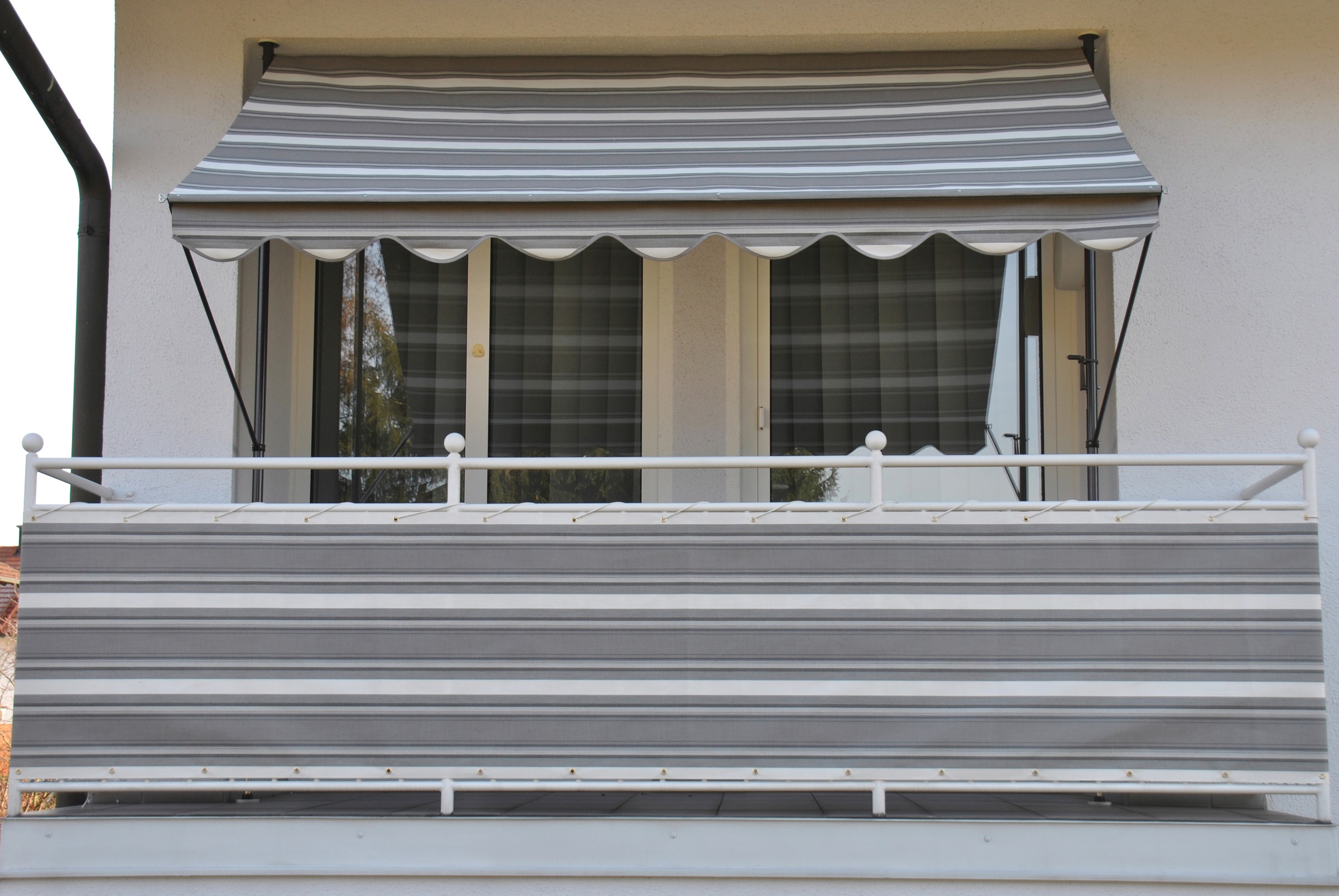 ANGERER FREIZEITMÖBEL Clamping Awning Gray Striped 250x150cm 3
