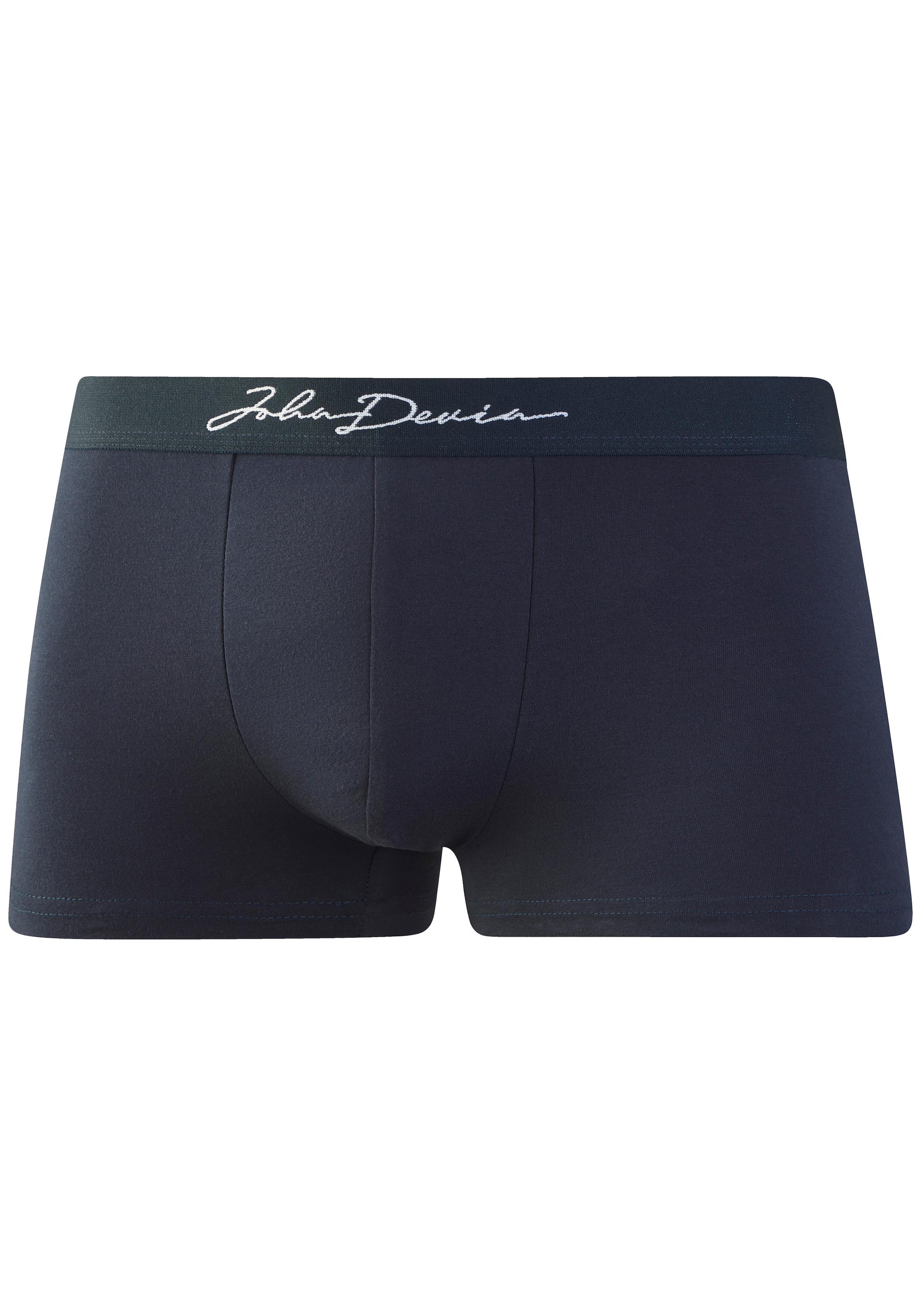 John Devin Boxer »Boxershorts für Herren« Packung, 5 Stk. mit schönem Schriftzug im Bund, Jersey-Material, unifarben