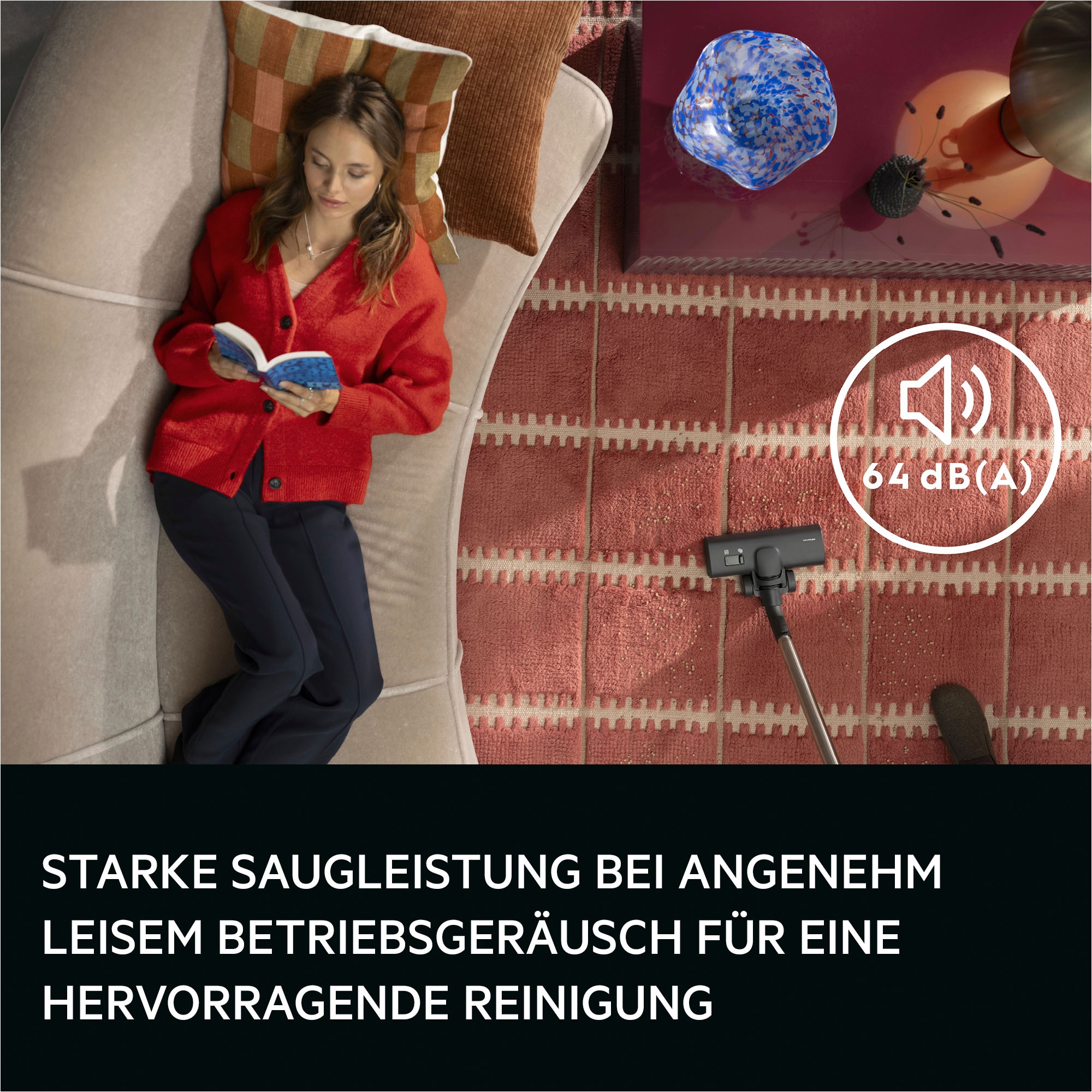 AEG Bodenstaubsauger »VX83-2EBR« 750 W mit Beutel Leise 64 dB & kraftvolle Reinigung mit HEPA auf Hart‑ & Teppichböden