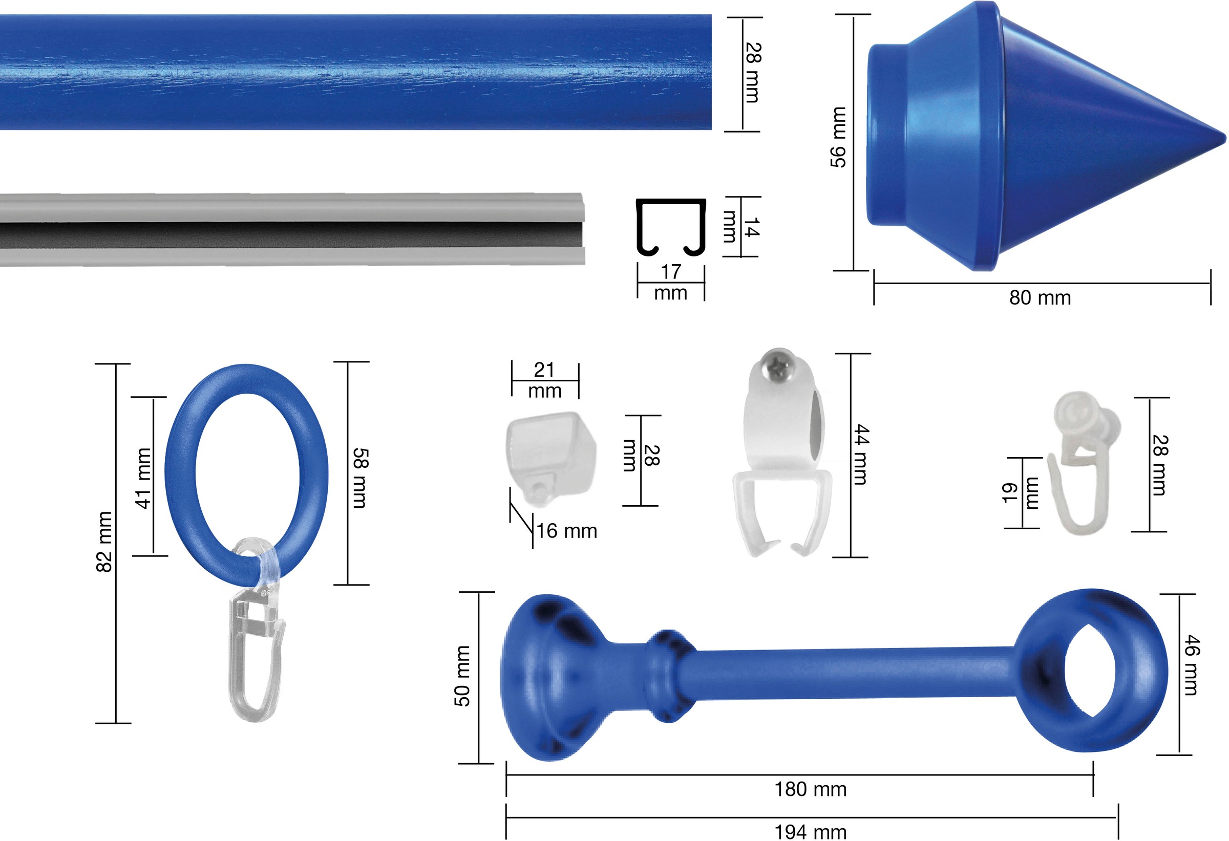 Lauf mit GARESA Gardinenstange Ringe/2 läufig-läufig, Vorhanggarnitur, Gleiter Kunststoff, »SEMARA«, 2 verlängerbar, kaufen Wunschmaßlänge, | BAUR