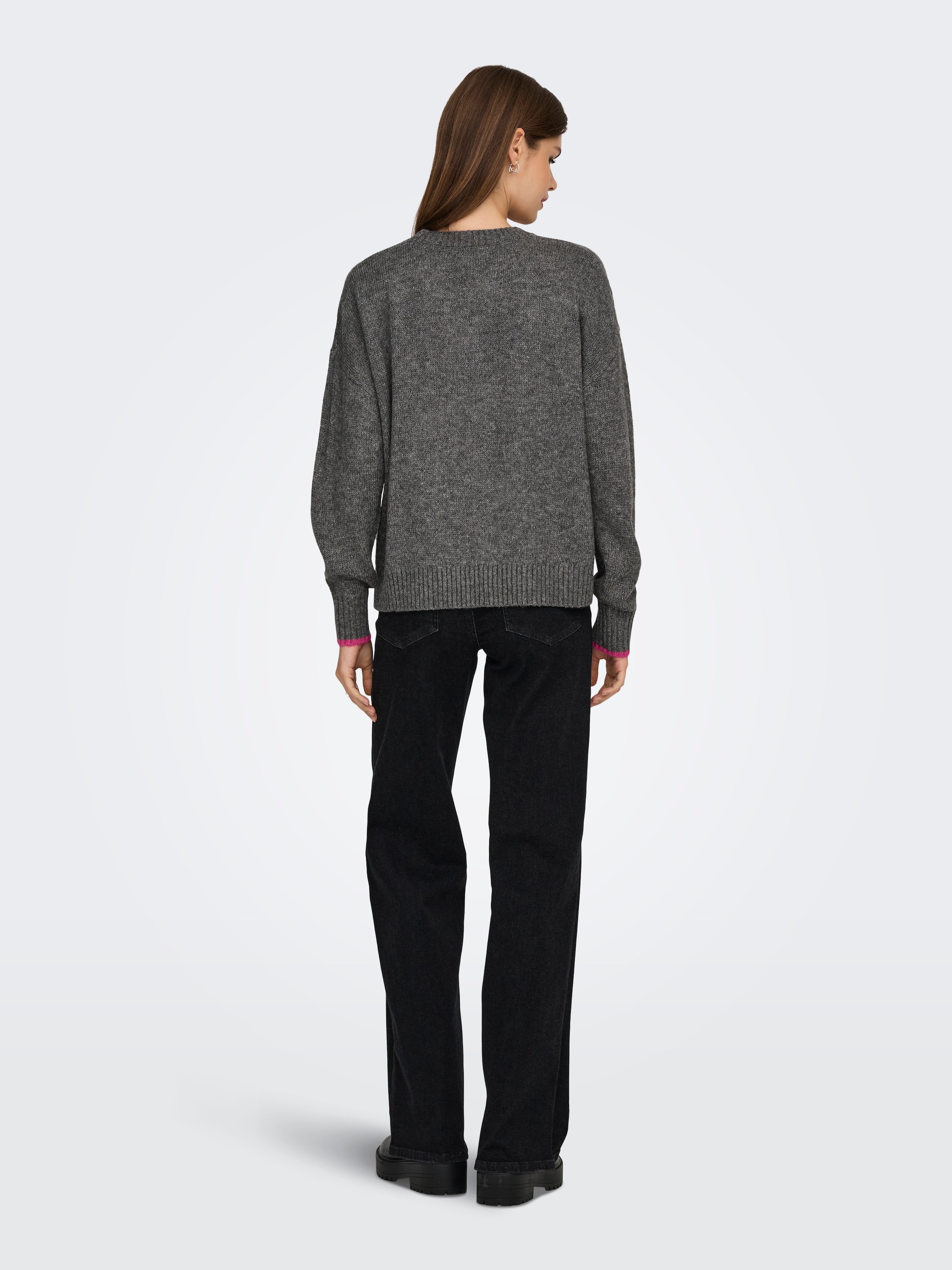 ONLY Rundhalspullover »ONLNEW AMOUR LS TEXT O-NECK CS KNT«