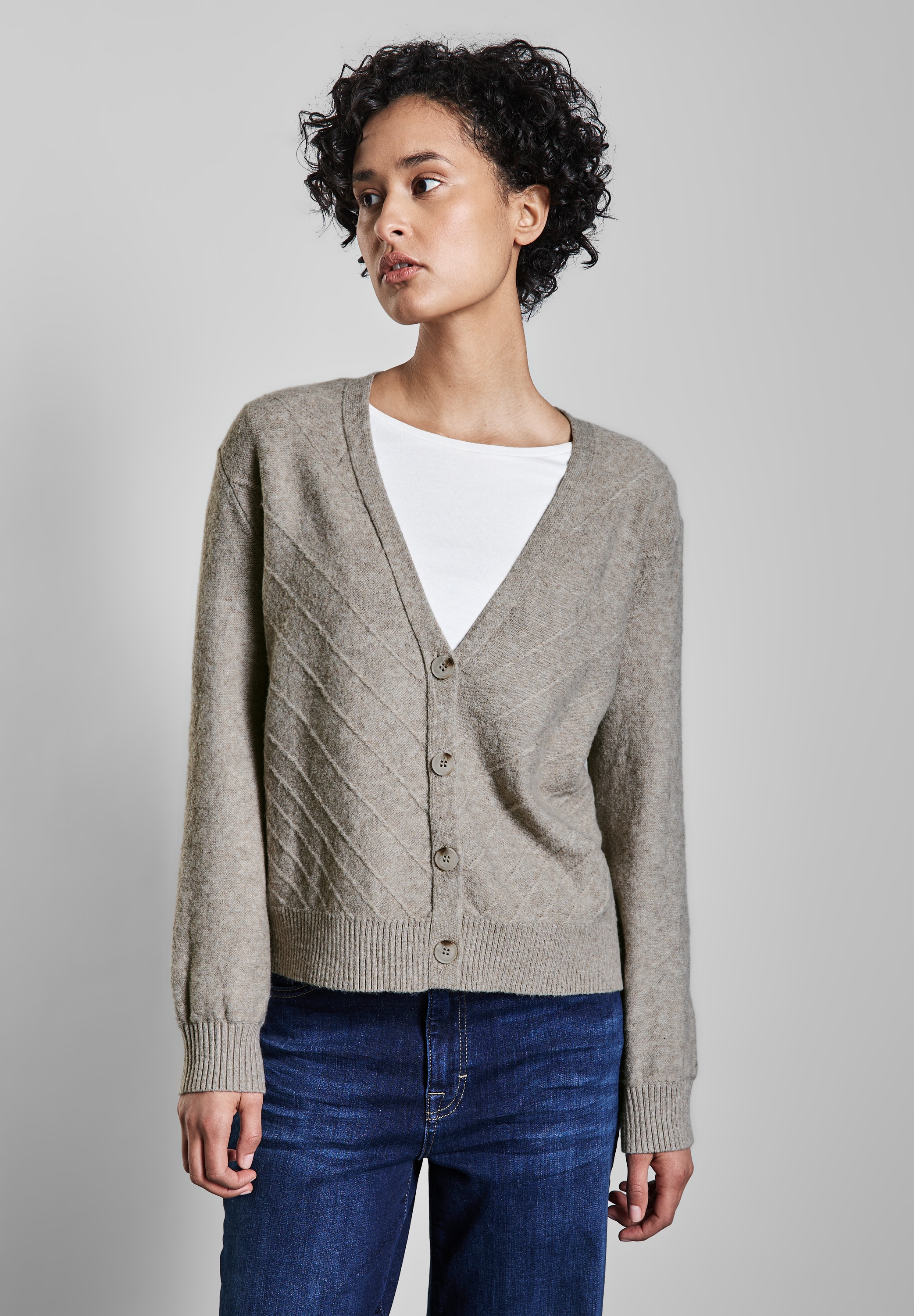 STREET ONE Cardigan, aus softem Materialmix günstig online kaufen