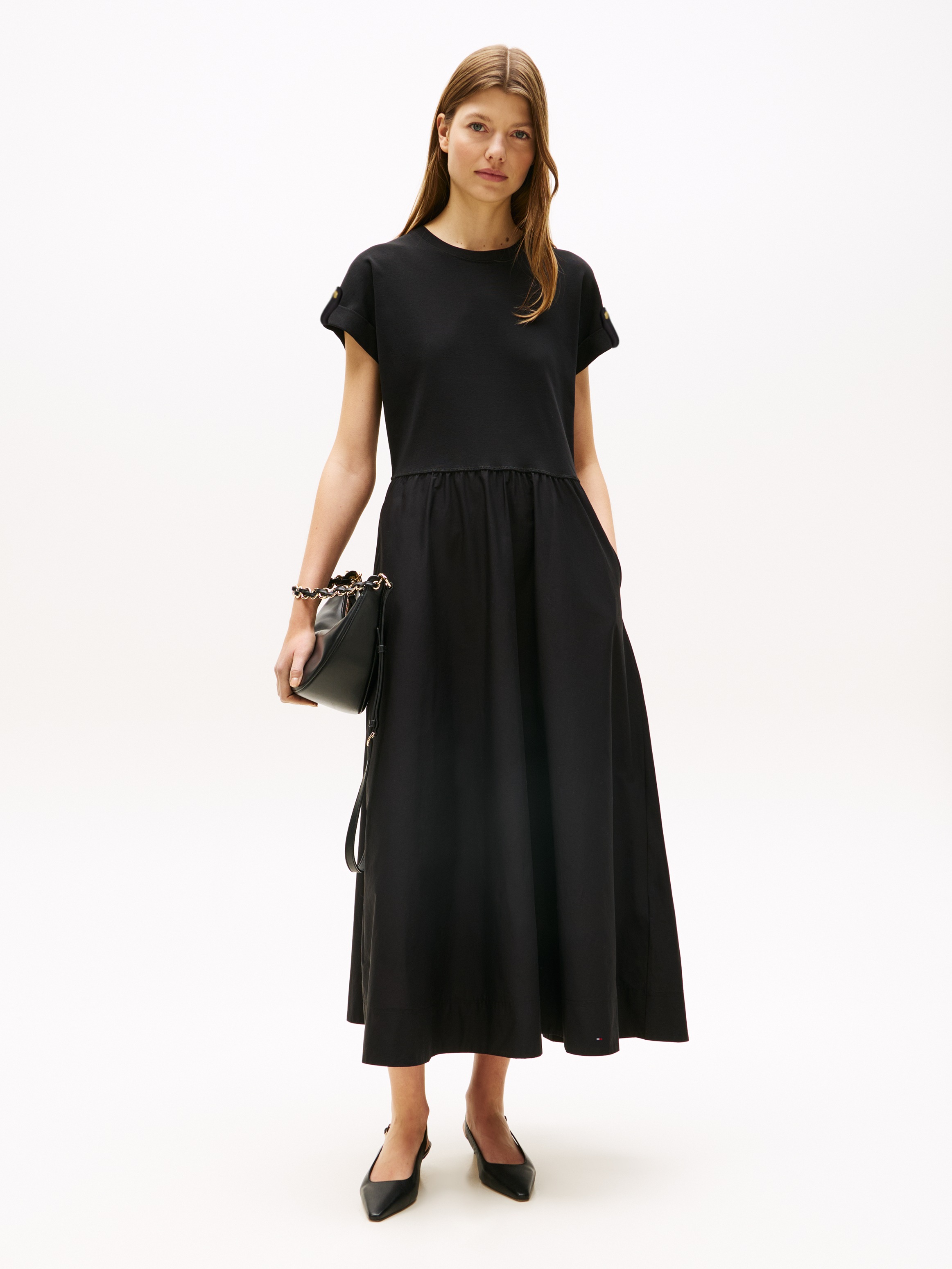 Thumbnail - Tommy Hilfiger A-Linien-Kleid "MODERN CODY MIDI MIX F&F DRS"
