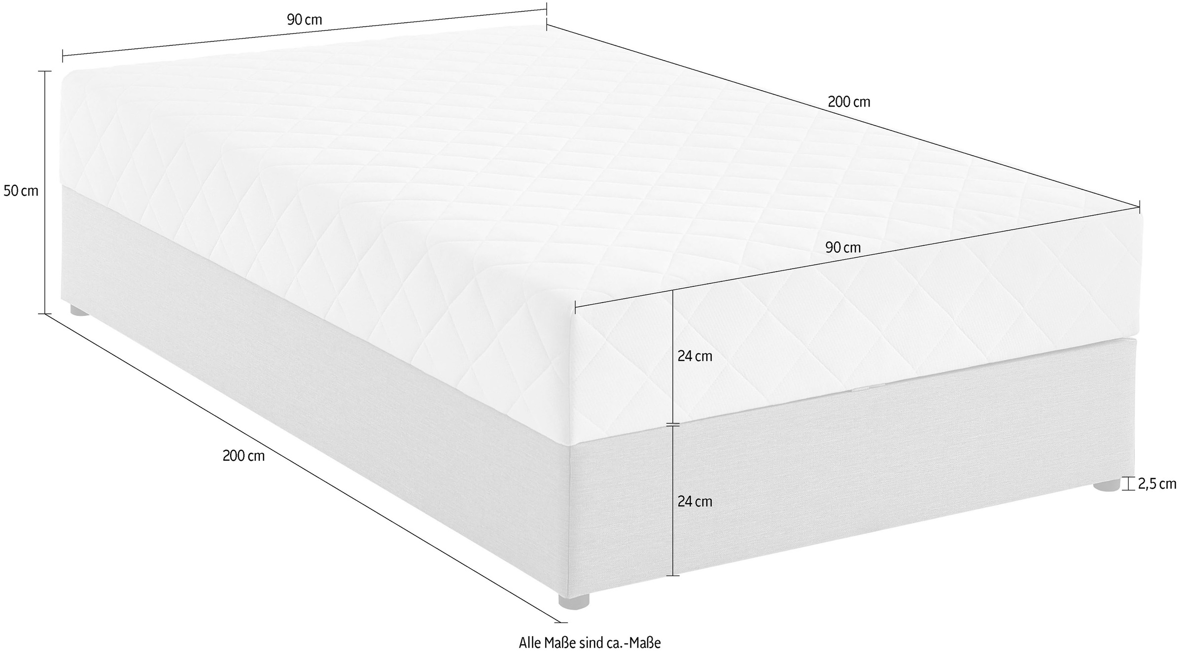 ATLANTIC home collection Boxbett »BELINA«, mit Taschenfederkernmatratze und geräumigem Bettkasten