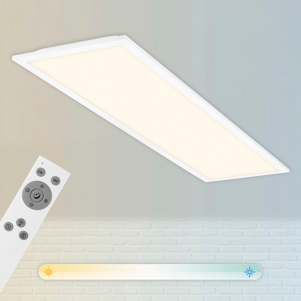 Briloner Leuchten LED Panel »7167016 Piatto«, Leuchtmittel LED-Board | LED fest integriert, Deckenlampe, 100x25x6cm, 24W, Wohnzimmer, Schlafzimmer, Flur
