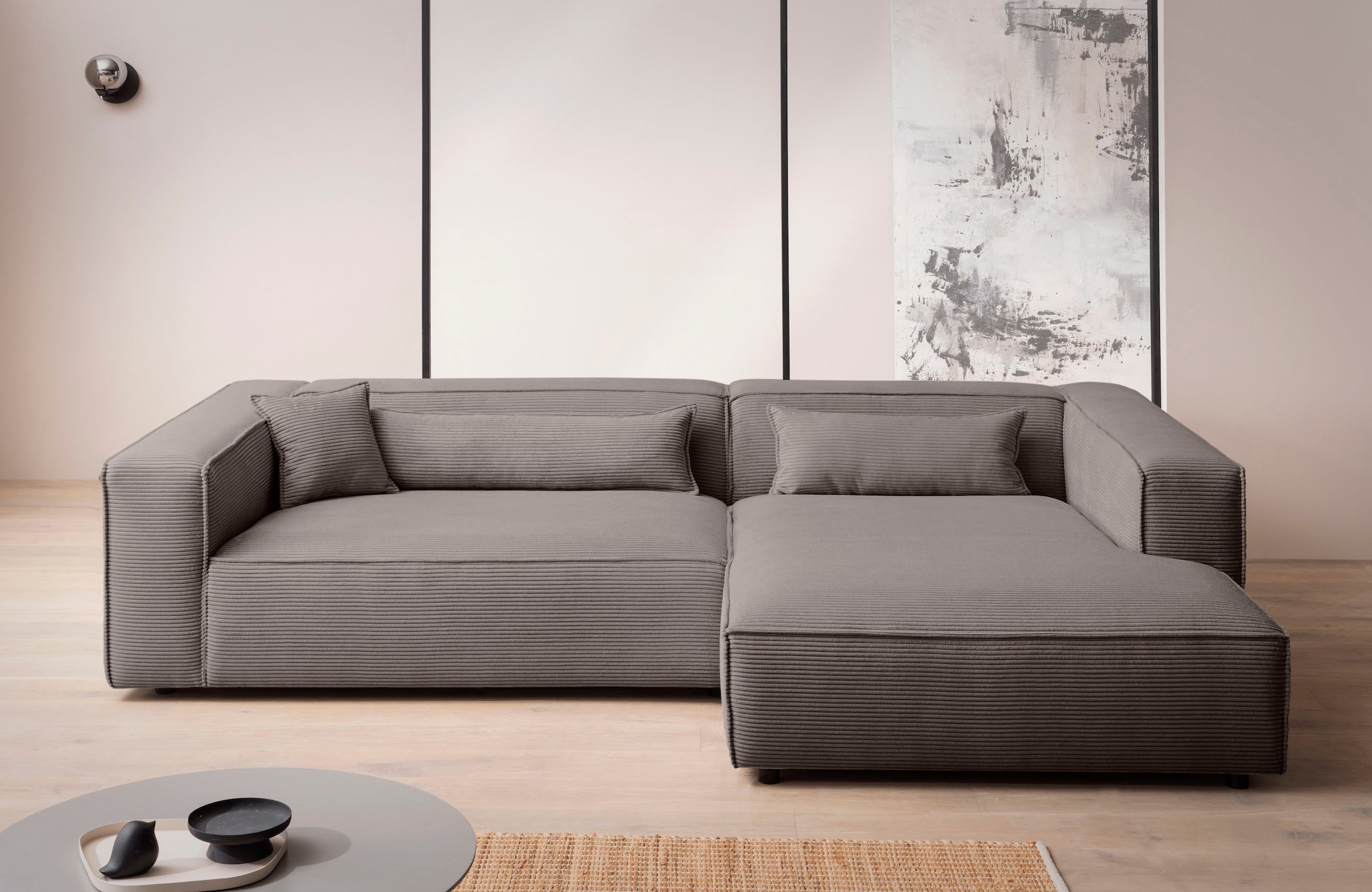 LeGer Home by Lena Gercke Ecksofa "PIARA XXL, Big-Sofa, Cord, Leinenoptik o günstig online kaufen