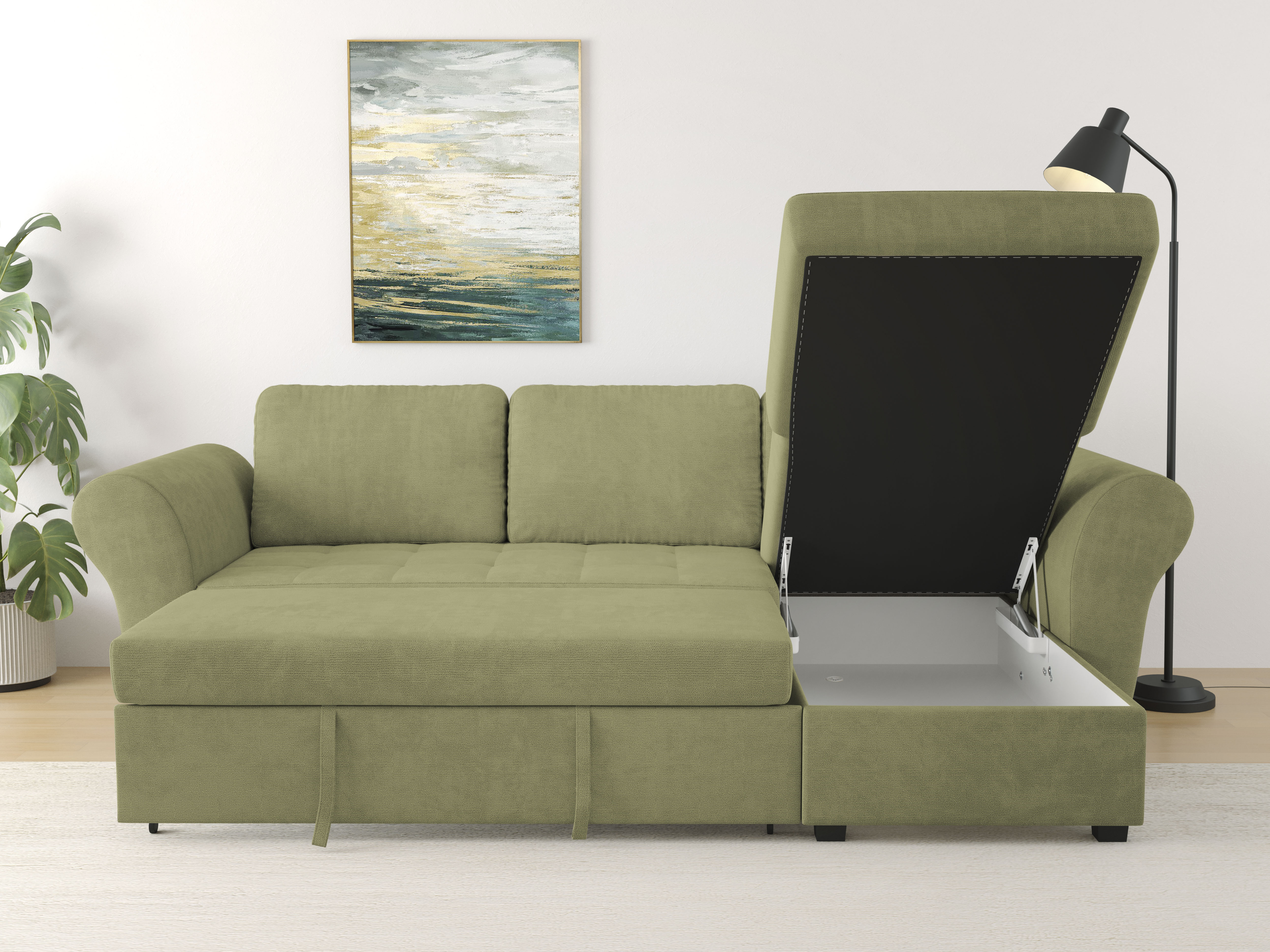 Trends by HG Ecksofa "Lasse L-Form, B: 259 cm" mit Bettfunktion & Bettkaste günstig online kaufen