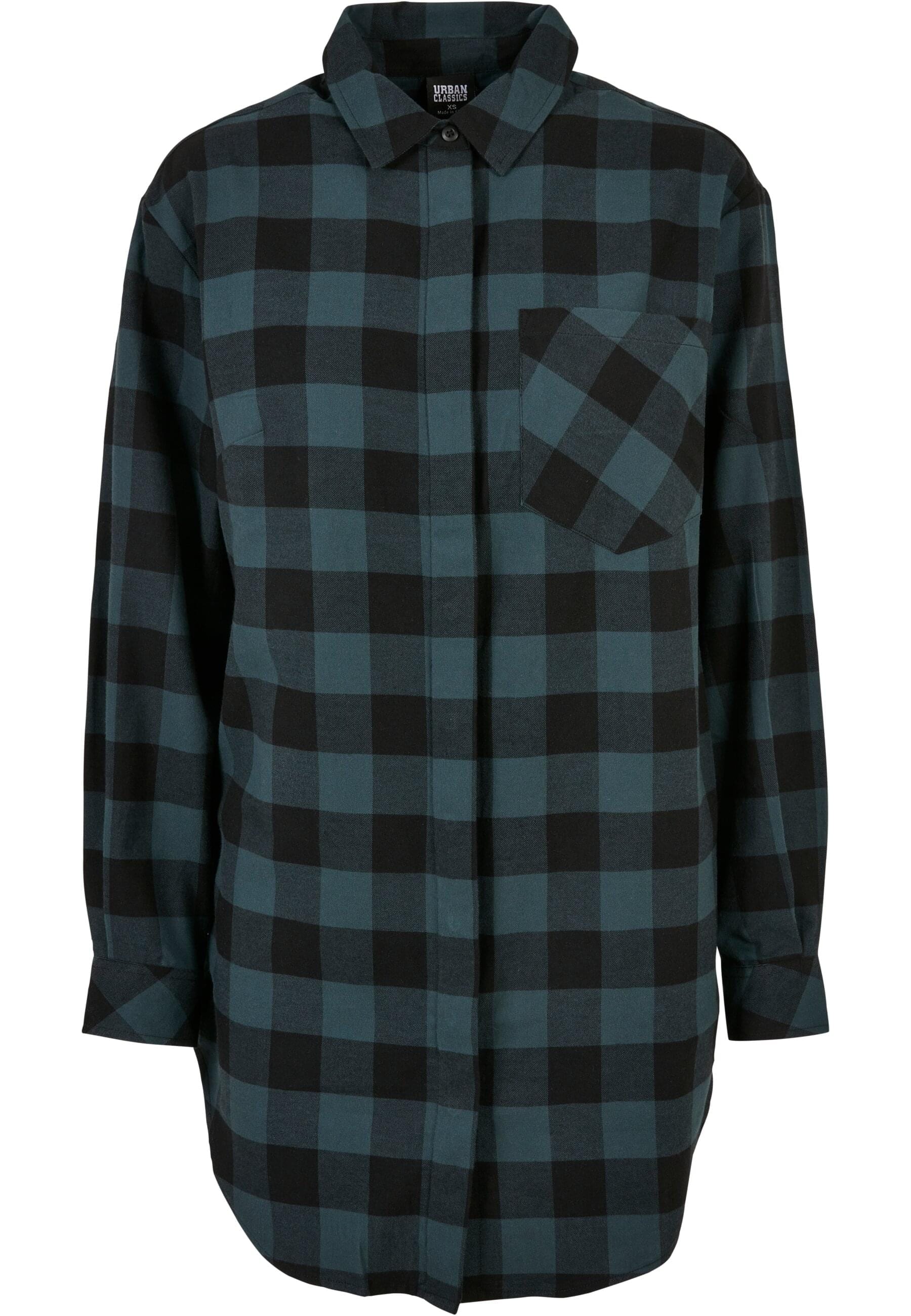 URBAN CLASSICS Shirtkleid "Urban Classics Damen Ladies Oversized Check Flannel Shirt Dress", (1 tlg.)