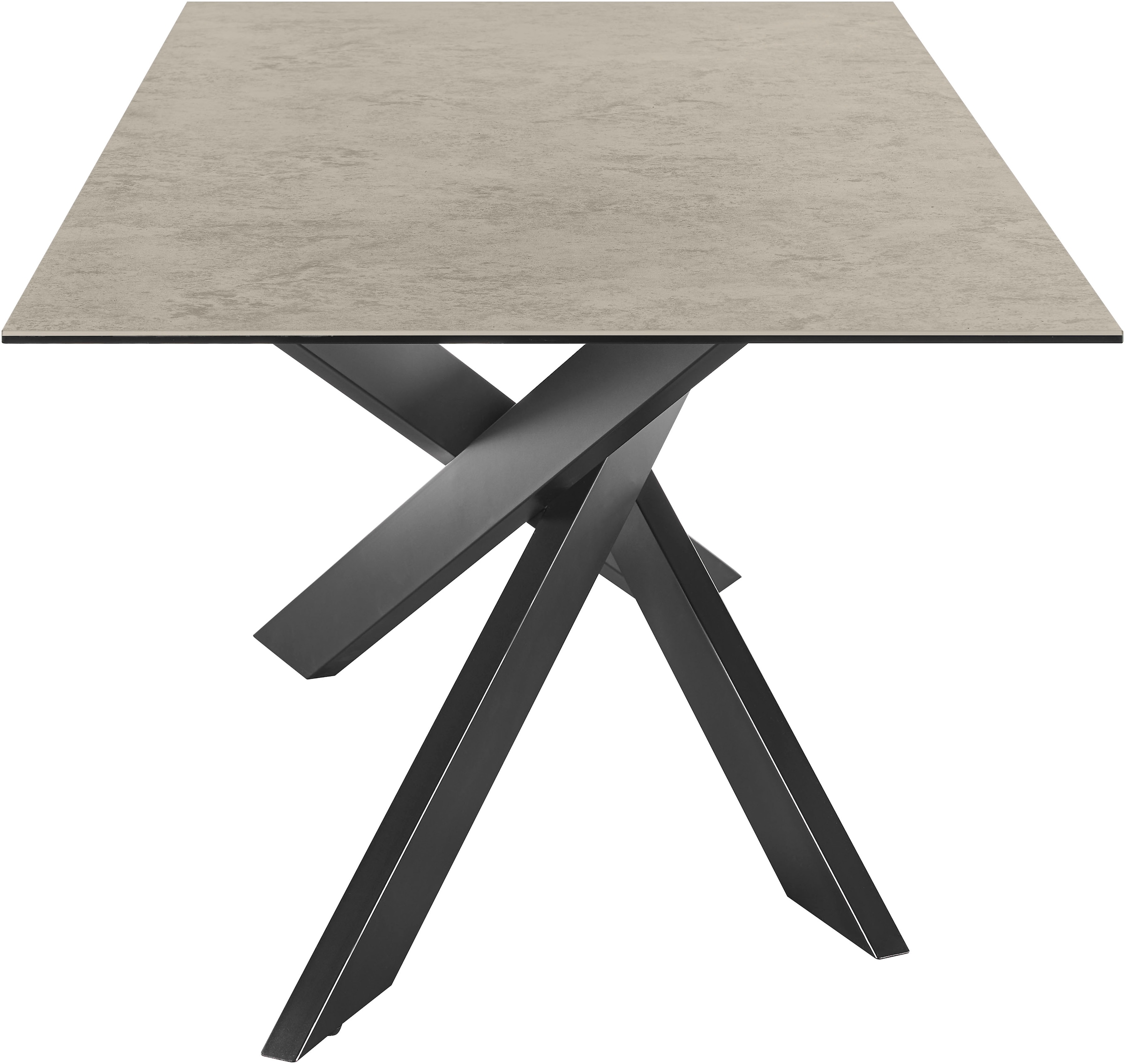 set one by Musterring Esstisch »Baltimore«, Platte aus Glas-Keramik, Kreuzfuß in schwarz, Länge 200 cm