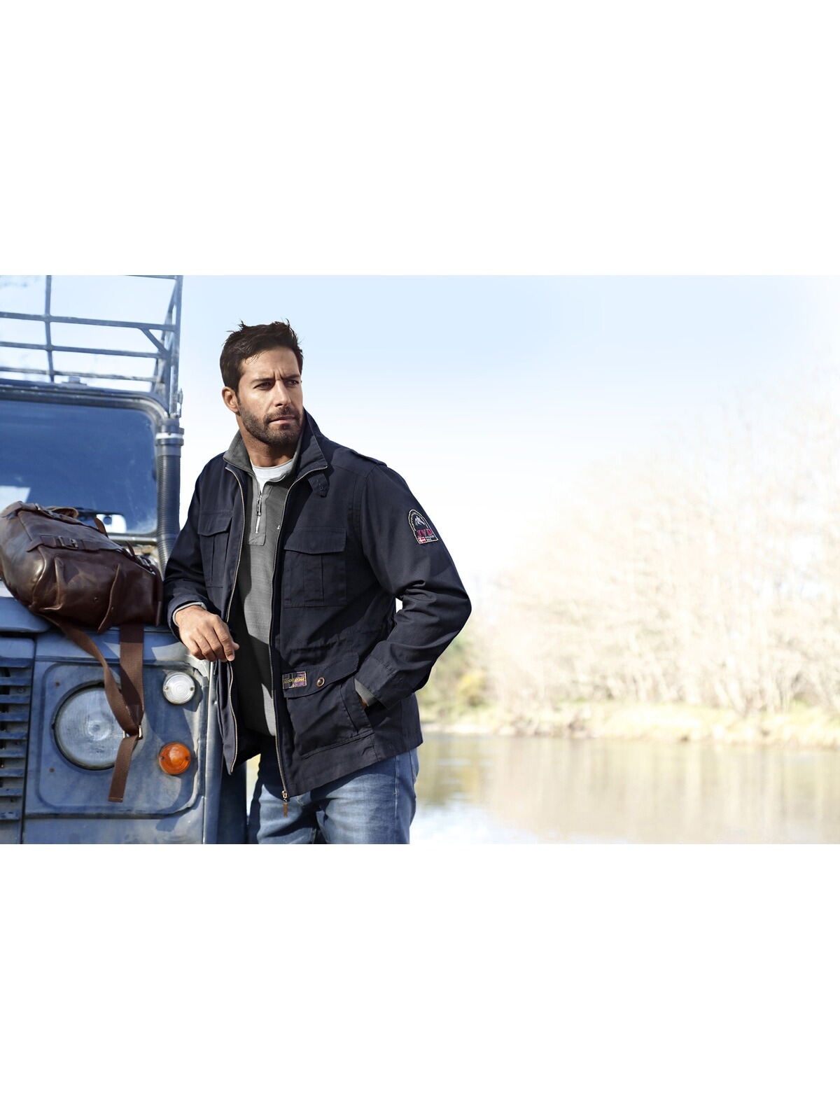 Jan Vanderstorm Fieldjacket »Fieldjacket BROR«, (1 St.), ohne Kapuze, in modischer Used-Optik