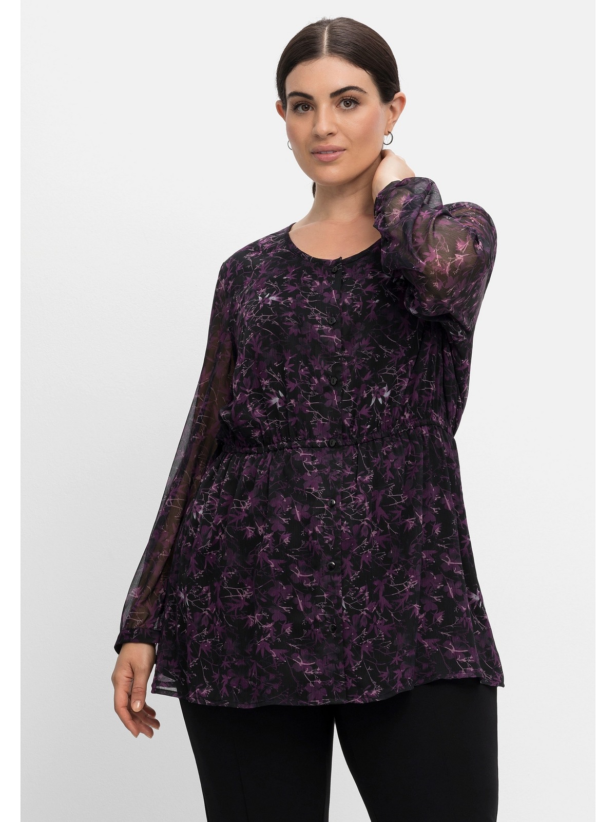 Sheego Longbluse »Longbluse«, aus Crêpe, mit Innentop kaufen
