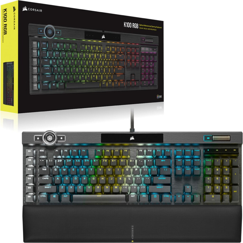 Corsair Gaming-Tastatur »Corsair K100 RGB«, (Handgelenkauflage-Multimedia-Tasten-programmierbare G-Tasten)