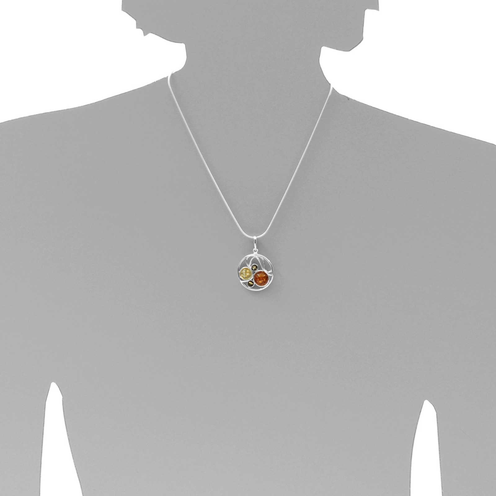 Ostsee-Schmuck Smilla Necklace Silver Amber 60cm 2