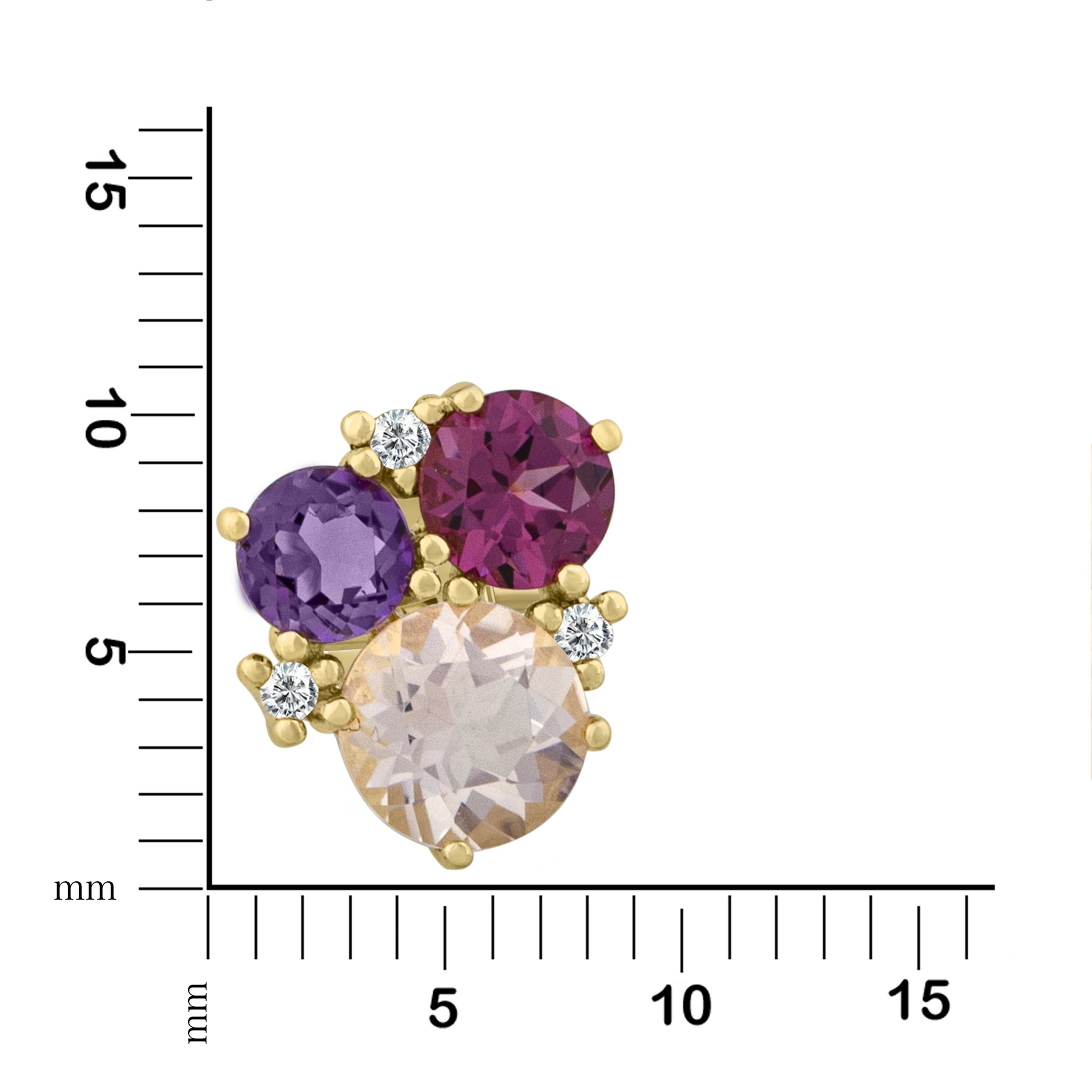 Orolino Paar Ohrstecker »Gold 585 mit Amethyst Rosaquartz und Brillant«