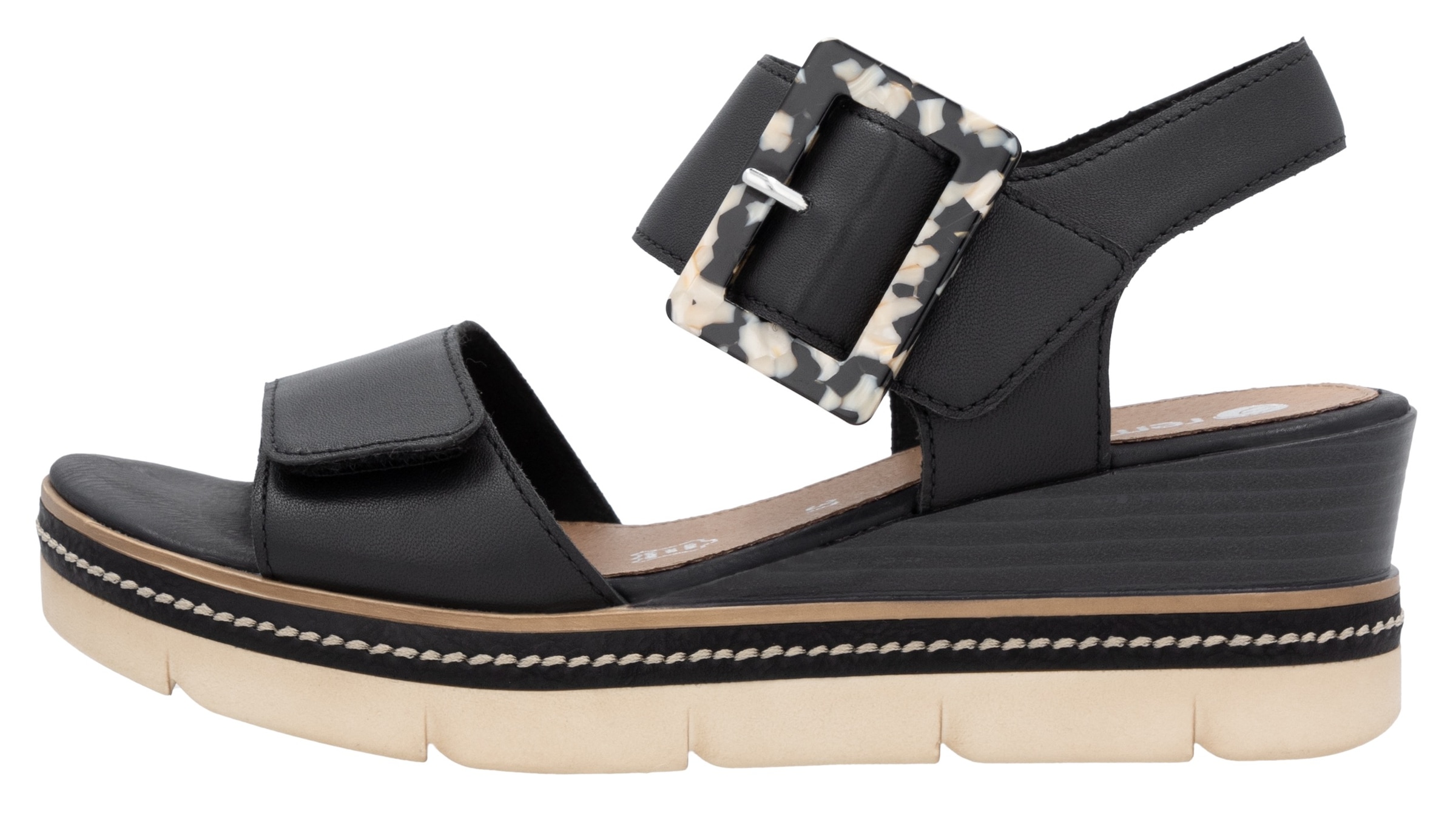 Remonte Keilsandalette »Elisabeth Hurley-Collection«, Keilabsatz, Riemensandale, Sommerschuh, auffällige Zierschnalle