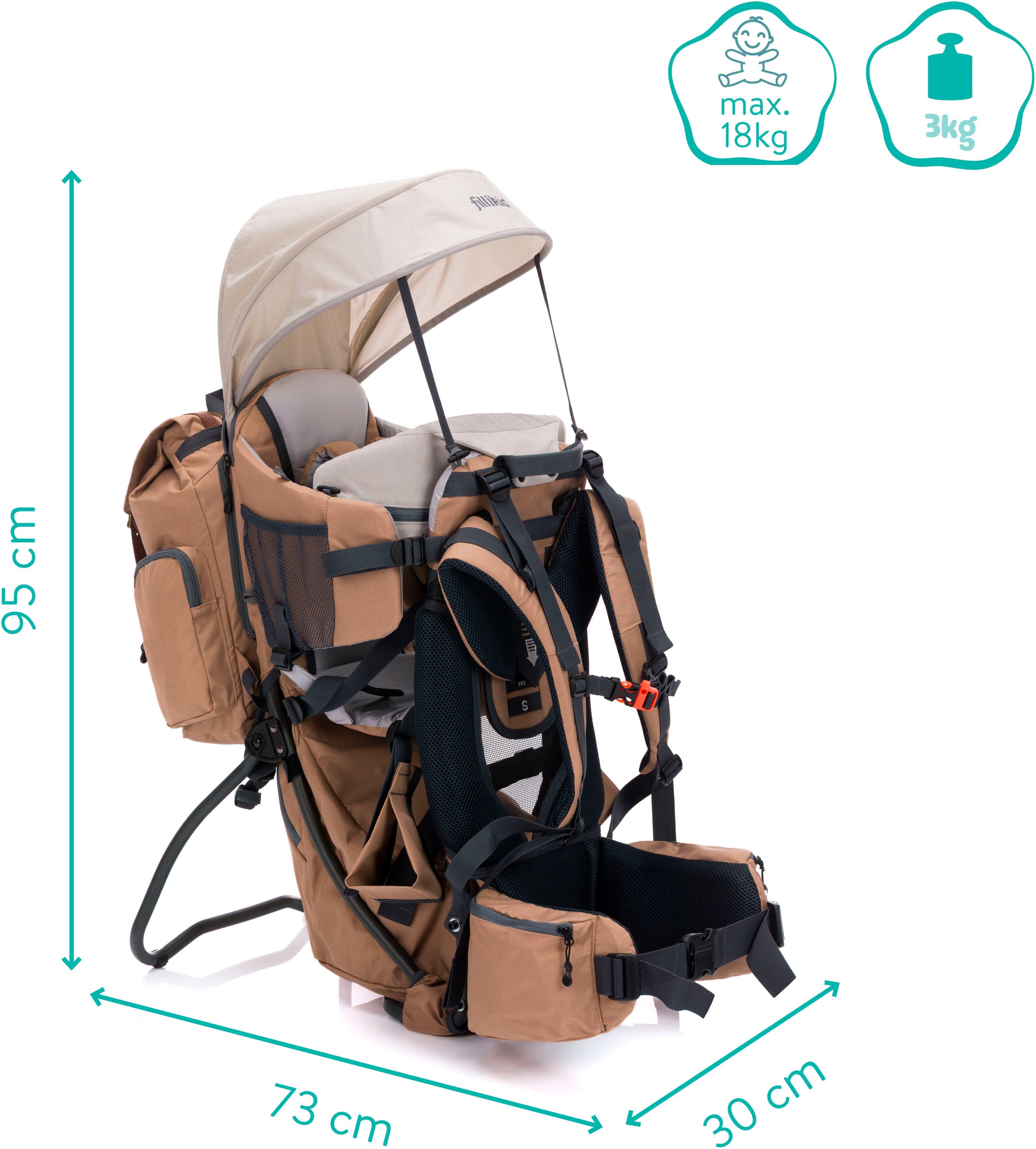 Fillikid Rückentrage »Adventure«, bis 20 kg