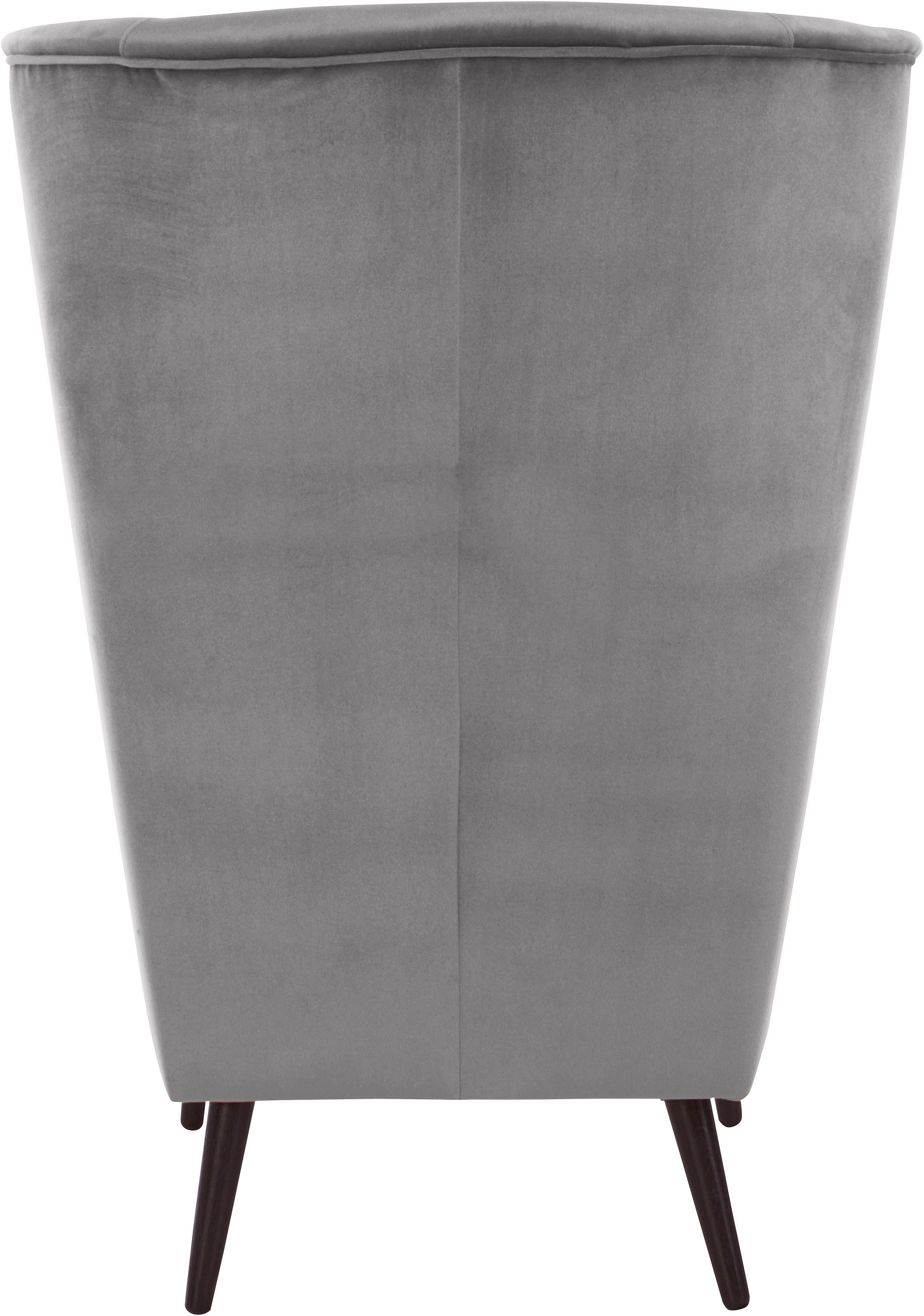Sessel HOME AFFAIRE "Sallito, Ohrensessel, TV-Sessel", grau, B:76cm H:109cm T:85cm, Struktur Hahnentritt (67% Polypropylen, 33% Polyester);Samtoptik (100% Polyester);Fellimitat (100% Polyester);Samtcord (92% Polyester, 8% Polyamid);Struktur (100% Polyeste 9
