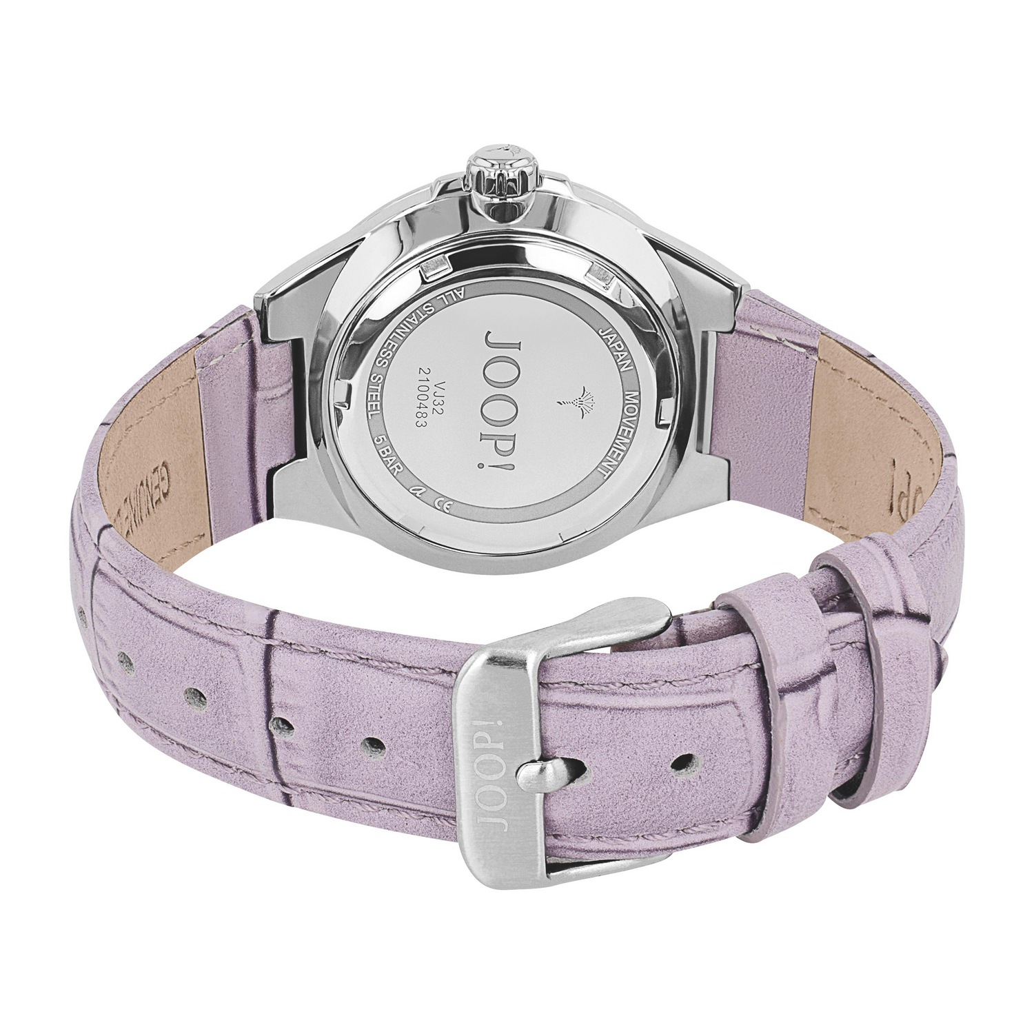 JOOP! Quarzuhr Armbanduhr, Damenuhr, Lederarmband, analog, Jahr, Monat