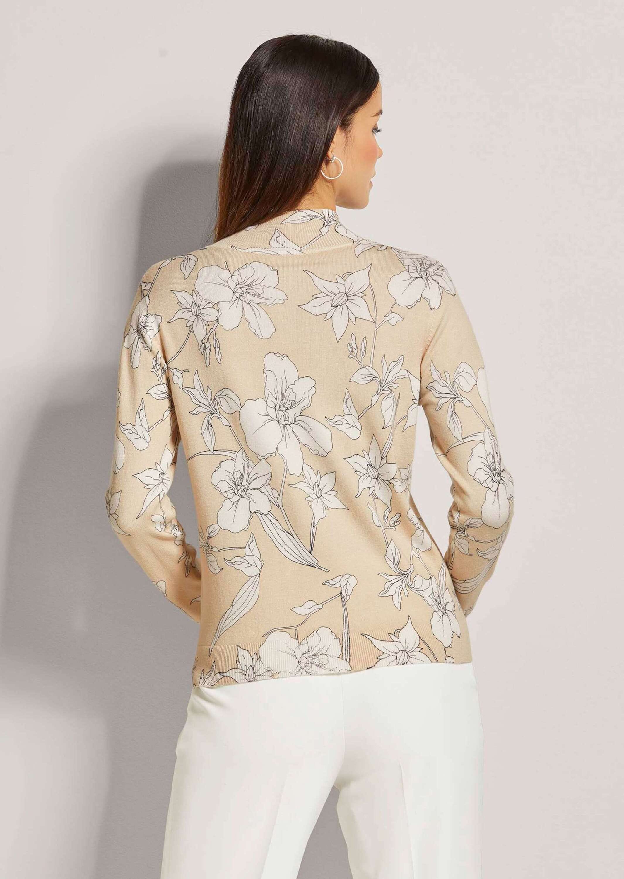 MADELEINE Longpullover »Pullover Feinstrick-Pullover mit Unikat-Print«