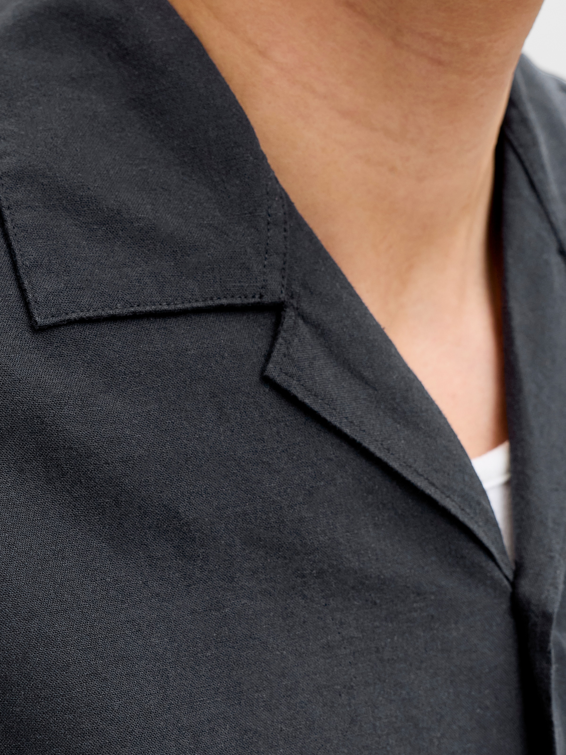 Jack & Jones Chemise à Manches Courtes Ebreeze Linen Blend Resort Black S Homme 3