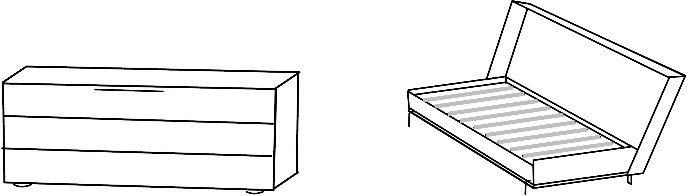 Wimex Schrankbett »Juist Schrankklappbett Gästebett«, horizontal klappbar, 3 Liegeflächen, mit Lattenrost, Made in Germany