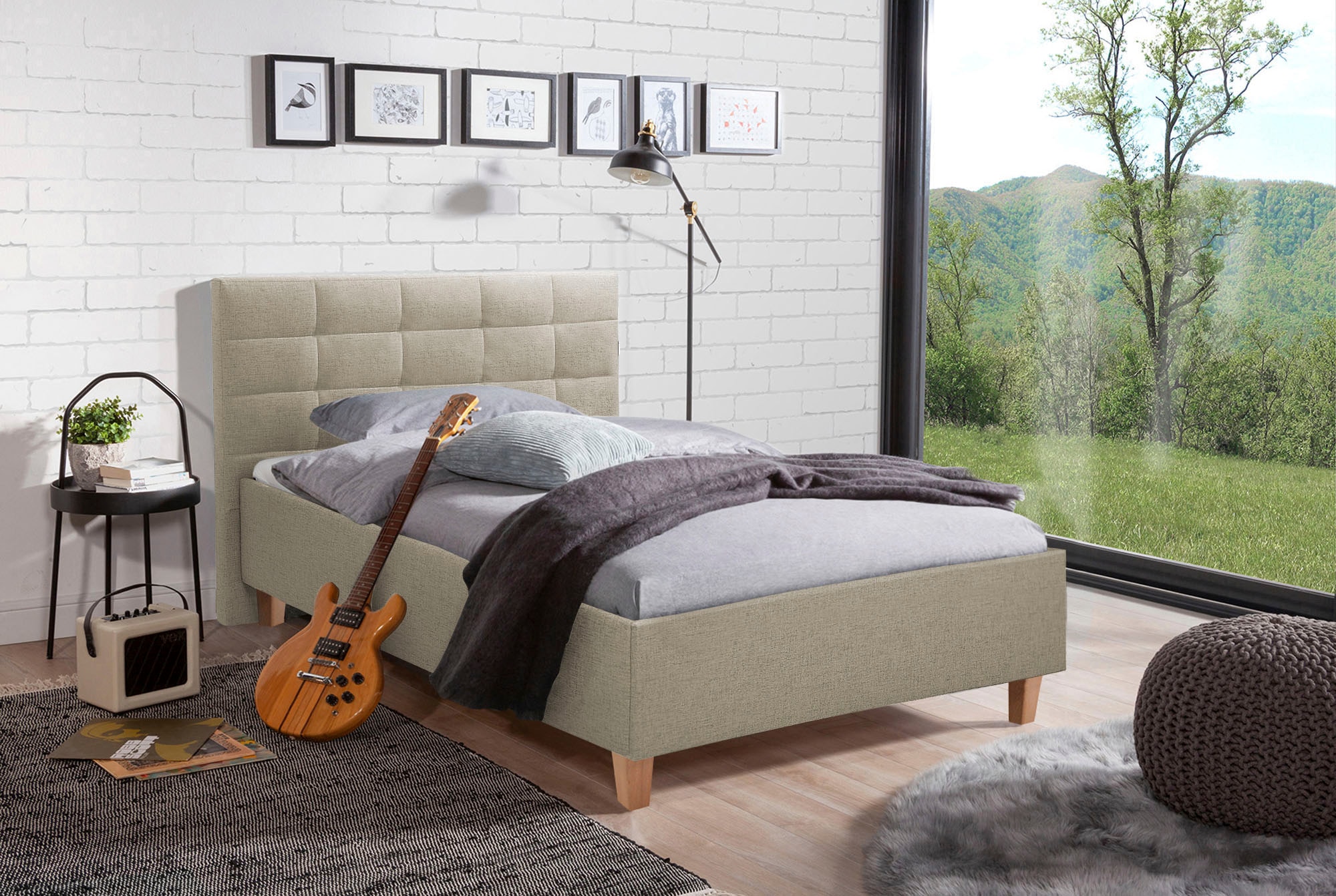 alina Polsterbett »Ricardo« Füße in Buche natur