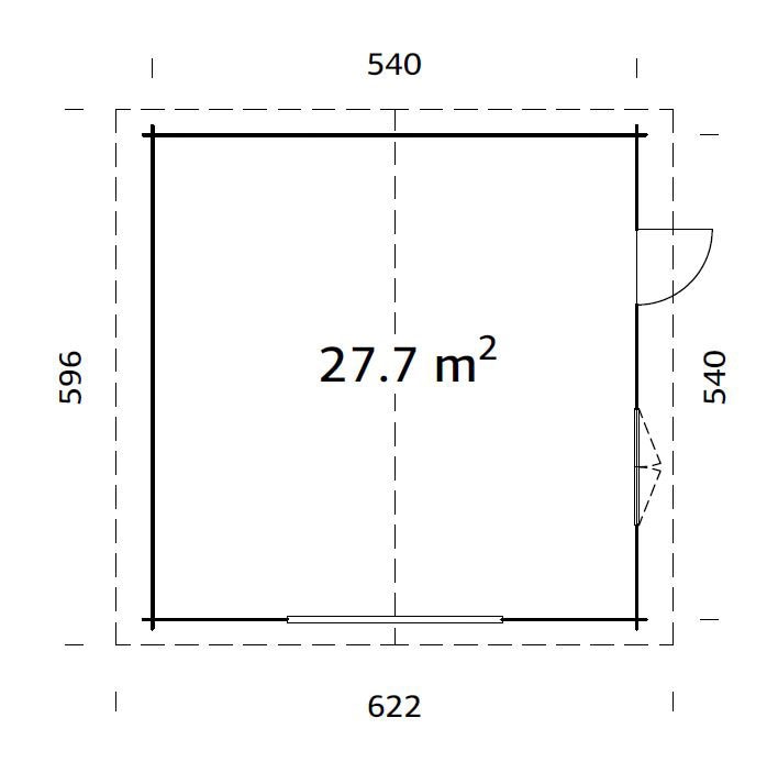 Palmako Garage »Roger«, BxTxH: 622x596x312 cm, ohne Tor, naturbelassen