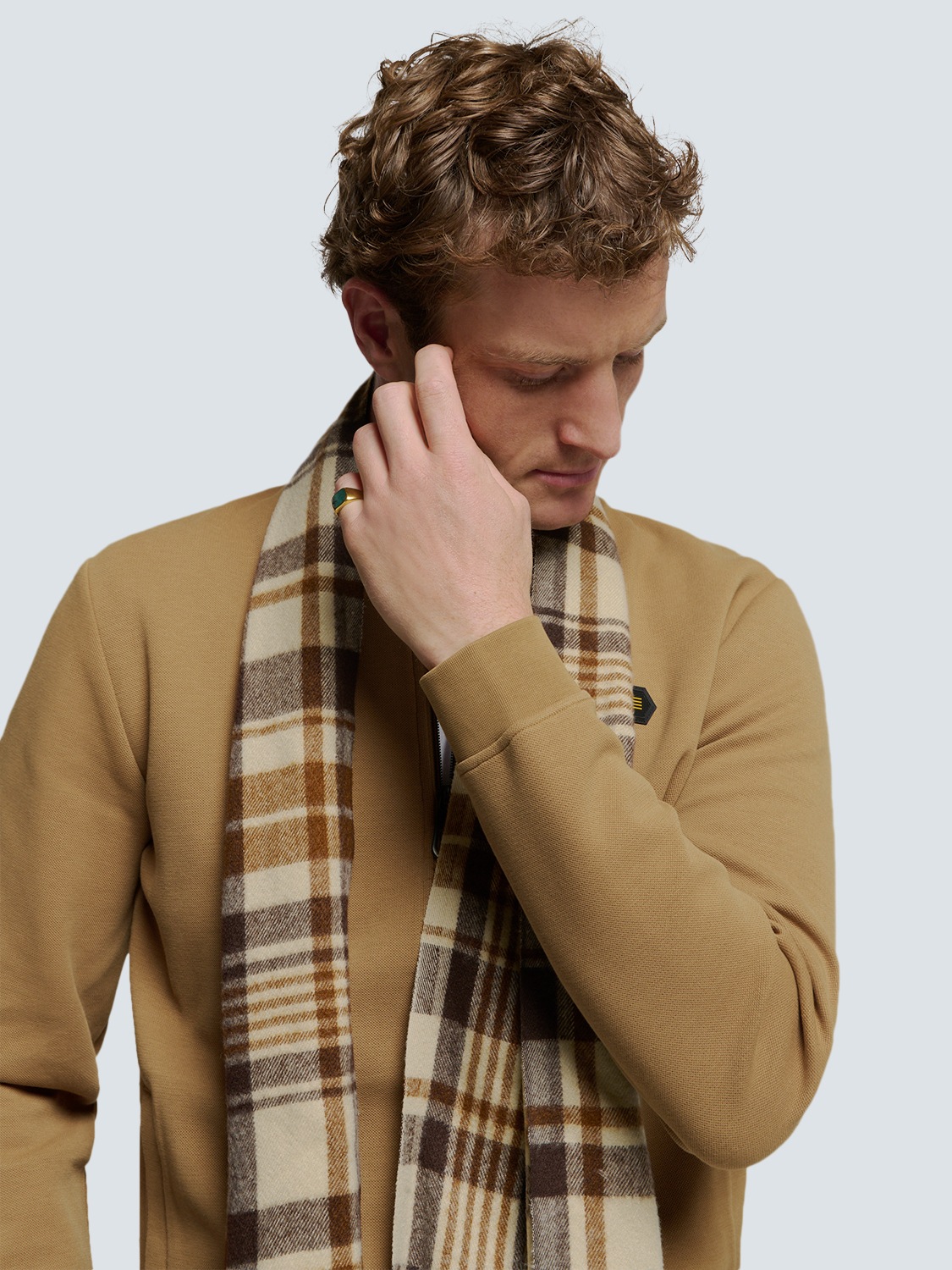 NO EXCESS Sweater »No Excess Stylische Weste mit Bomberkragen und Piqué-Material«