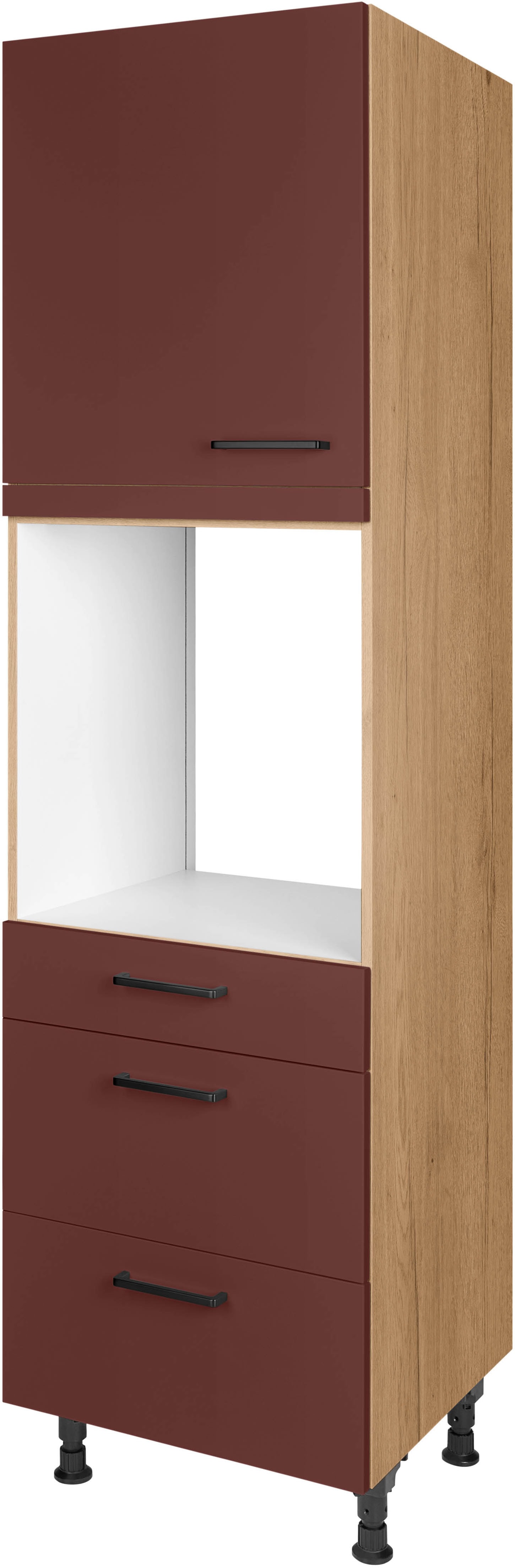 nobilia ""Easytouch", Ausrichtung wählbar, mit Schublade und zwei Auszügen und" einer Tür, vormontiert, Breite/Höhe: 60/216,6 cm
