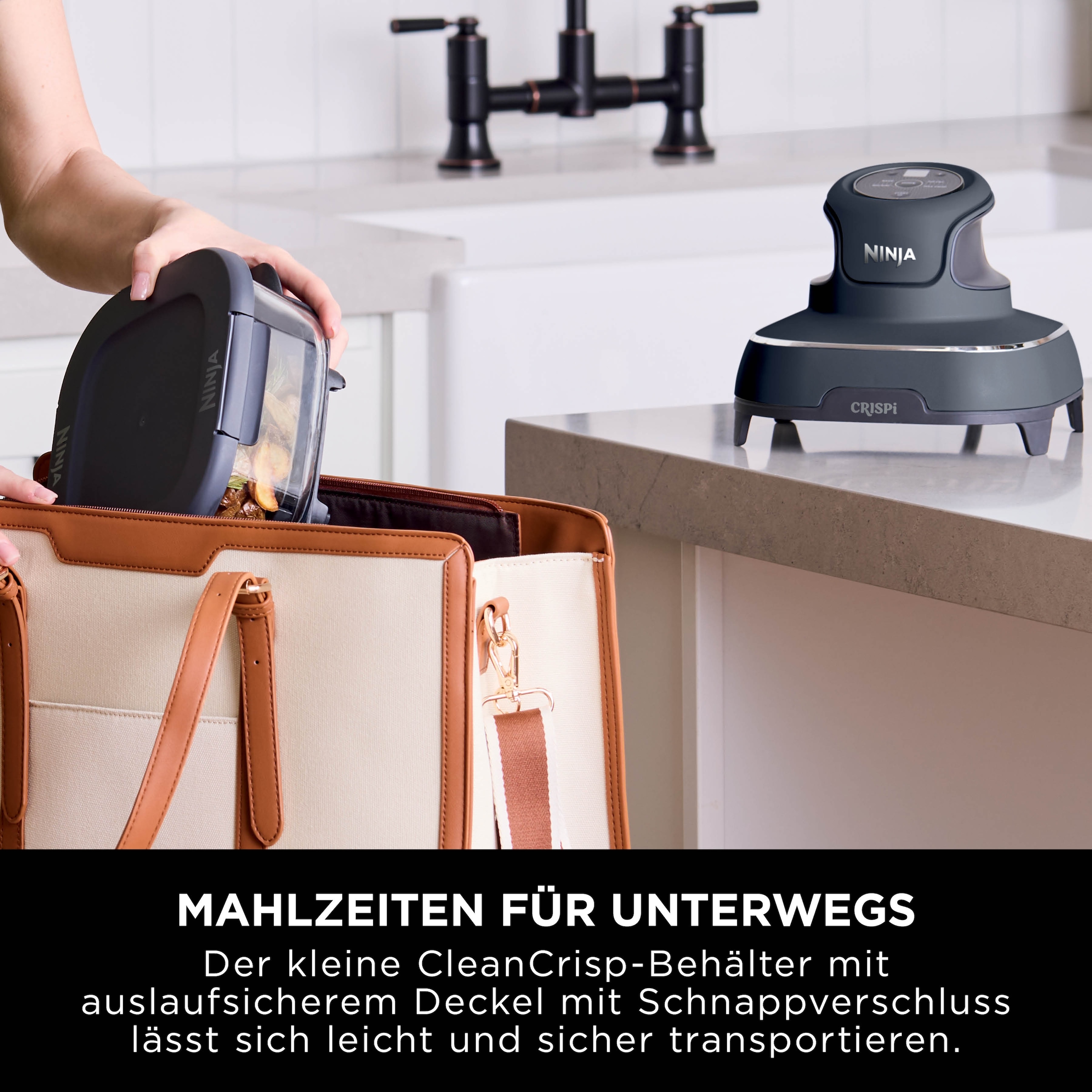 NINJA Heißluftfritteuse »CRISPi 4-in-1 Cyber Space - FN101EUGY« 1700 W tragbar