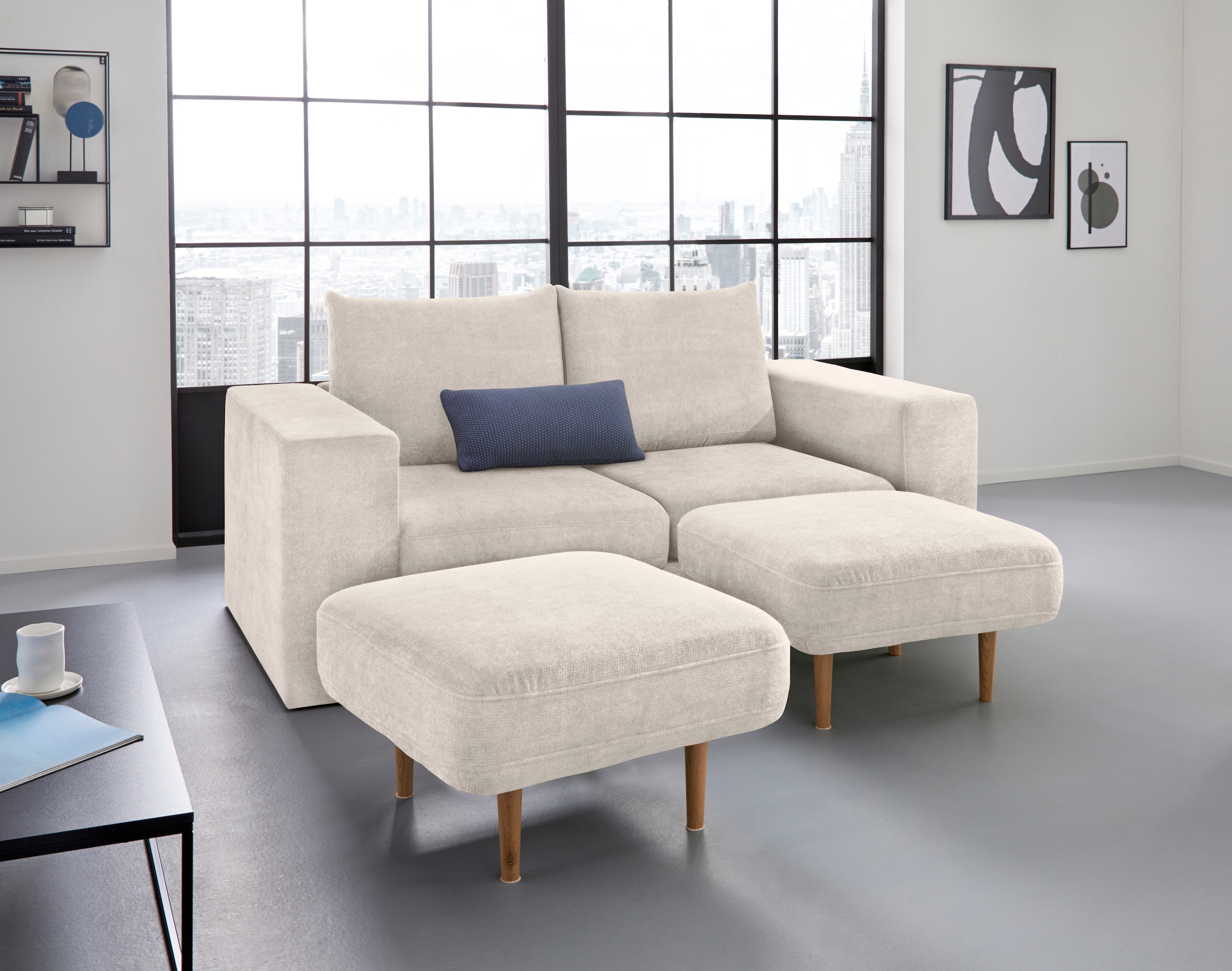 LOOKS by Wolfgang Joop 2,5-Sitzer "Looksv", Verwandlungssofa: aus Sofa wird Sofa mit 2 Hockern