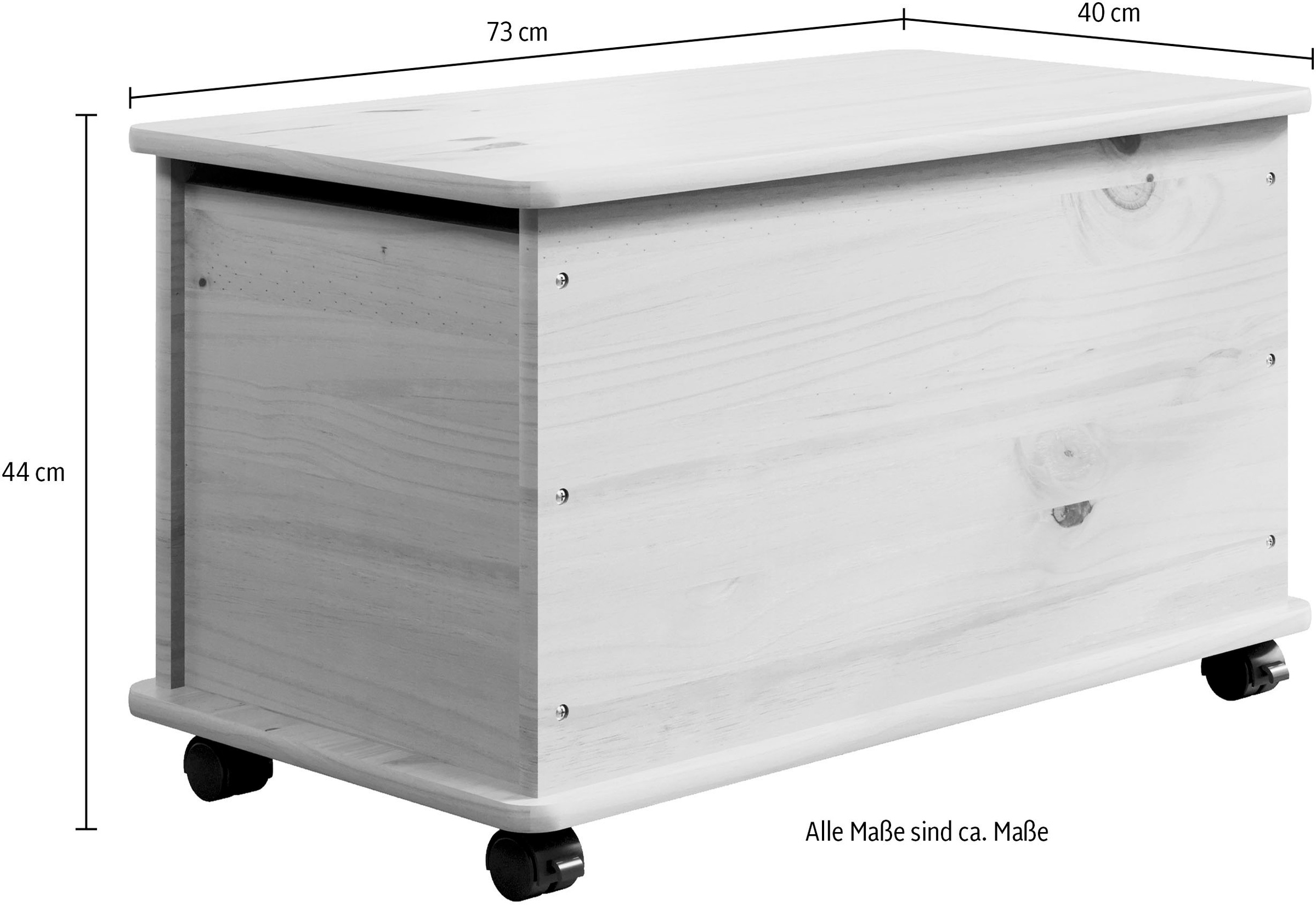 welltime Badkommode »Thale«, (1 St.), Aus lackiertem Massivholz - Auf Rollen - Maße (B/T/H) 73/40/44 cm