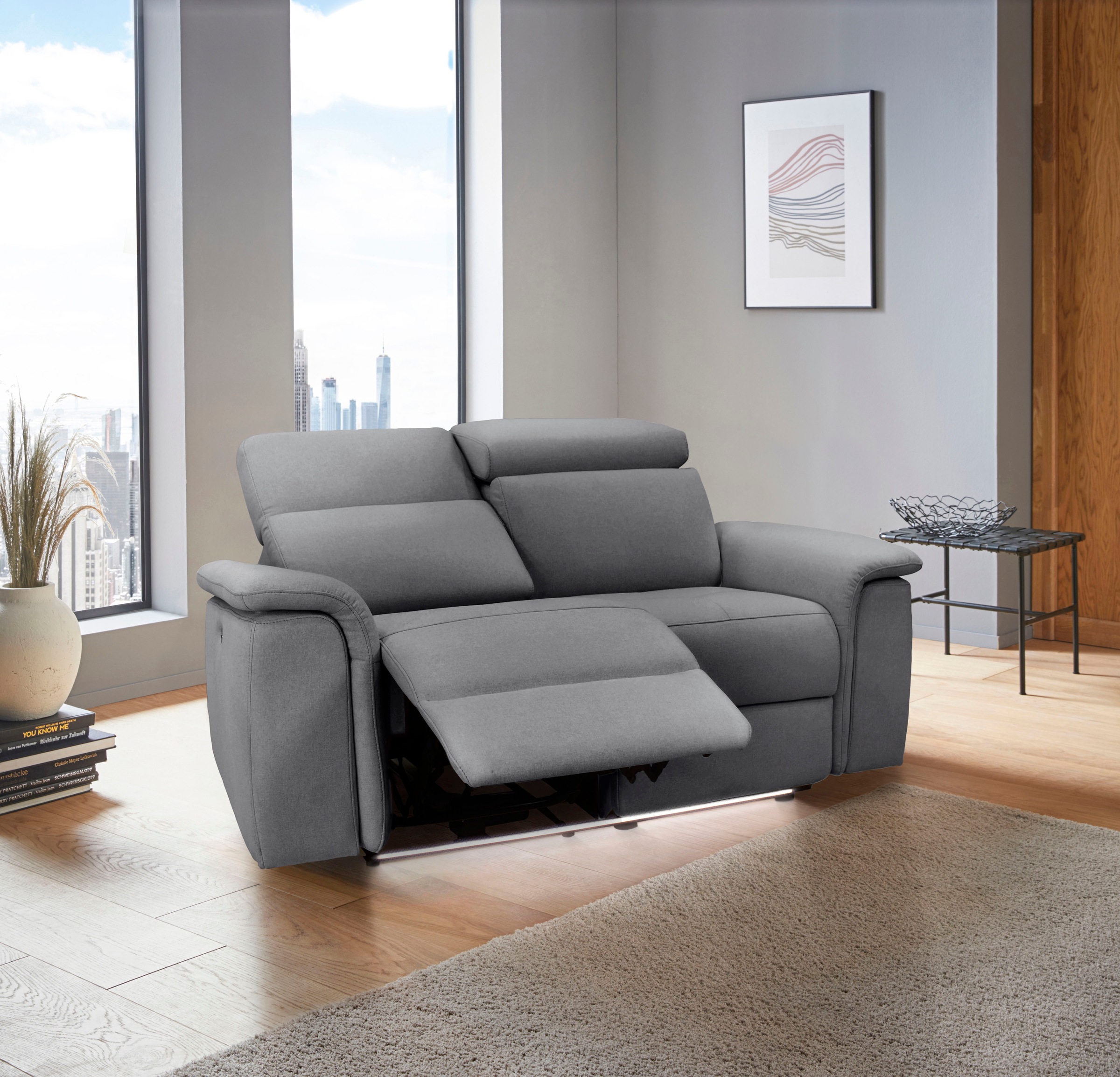 Home affaire 2-Sitzer "Pareli 172cm, manuelle u. elektr. Relaxfunktion" USB günstig online kaufen