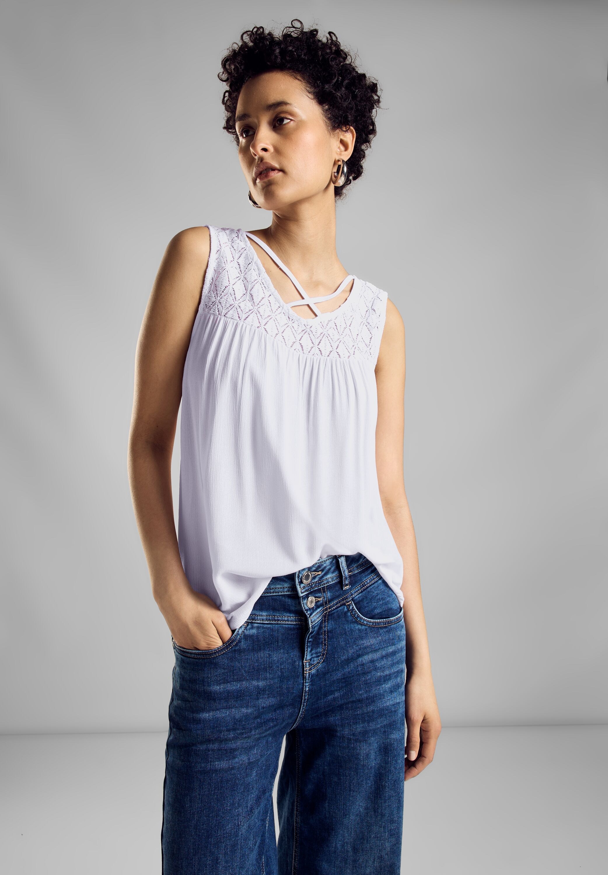 STREET ONE Shirttop, mit Spitze