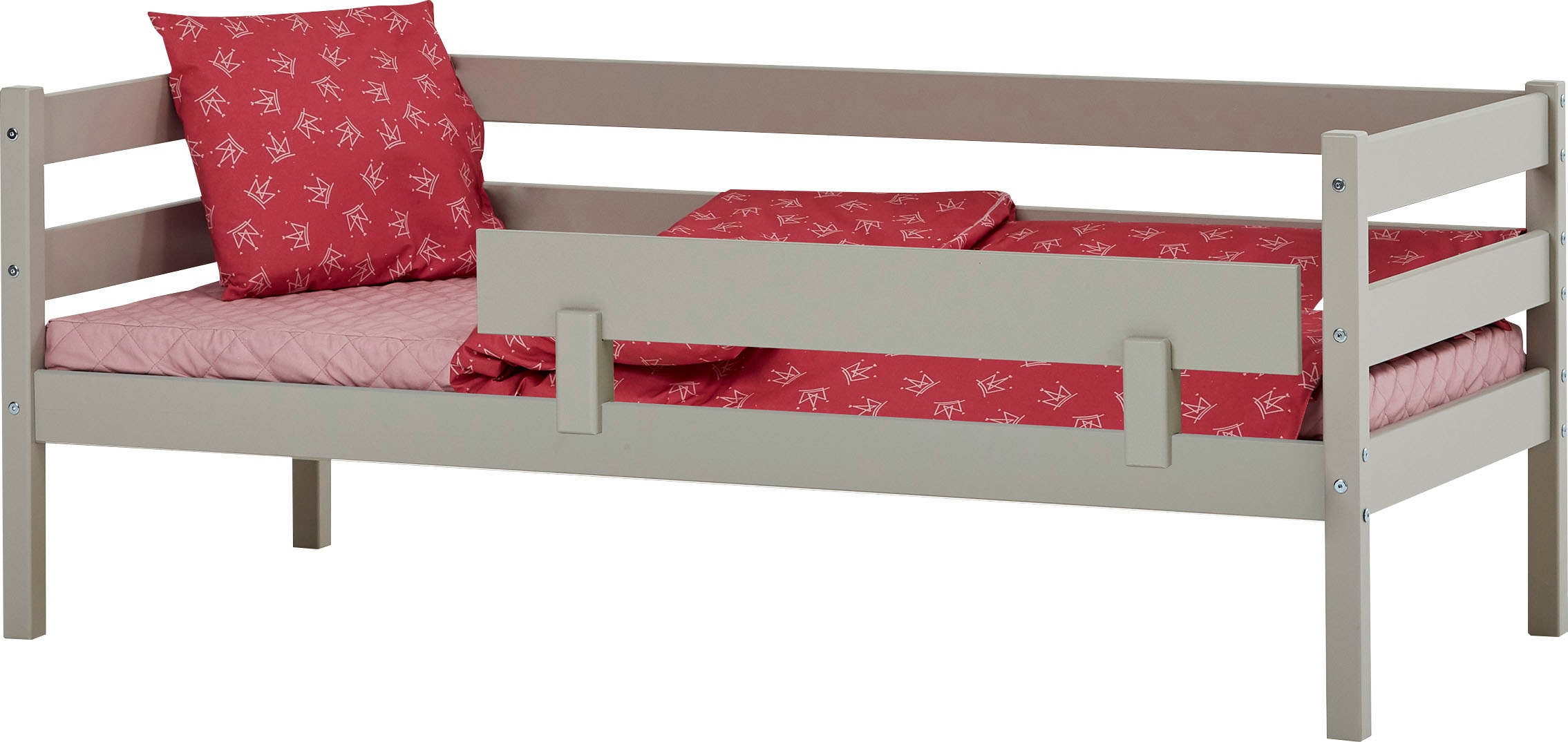 Hoppekids Einzelbett »ECO Comfort Kinderbett, Kiefer Massivholz, Jugendbett inkl. Rollrost«, 70x160 cm, wahlweise in verschieden Farben/ Matratze/ Absturzsicherung