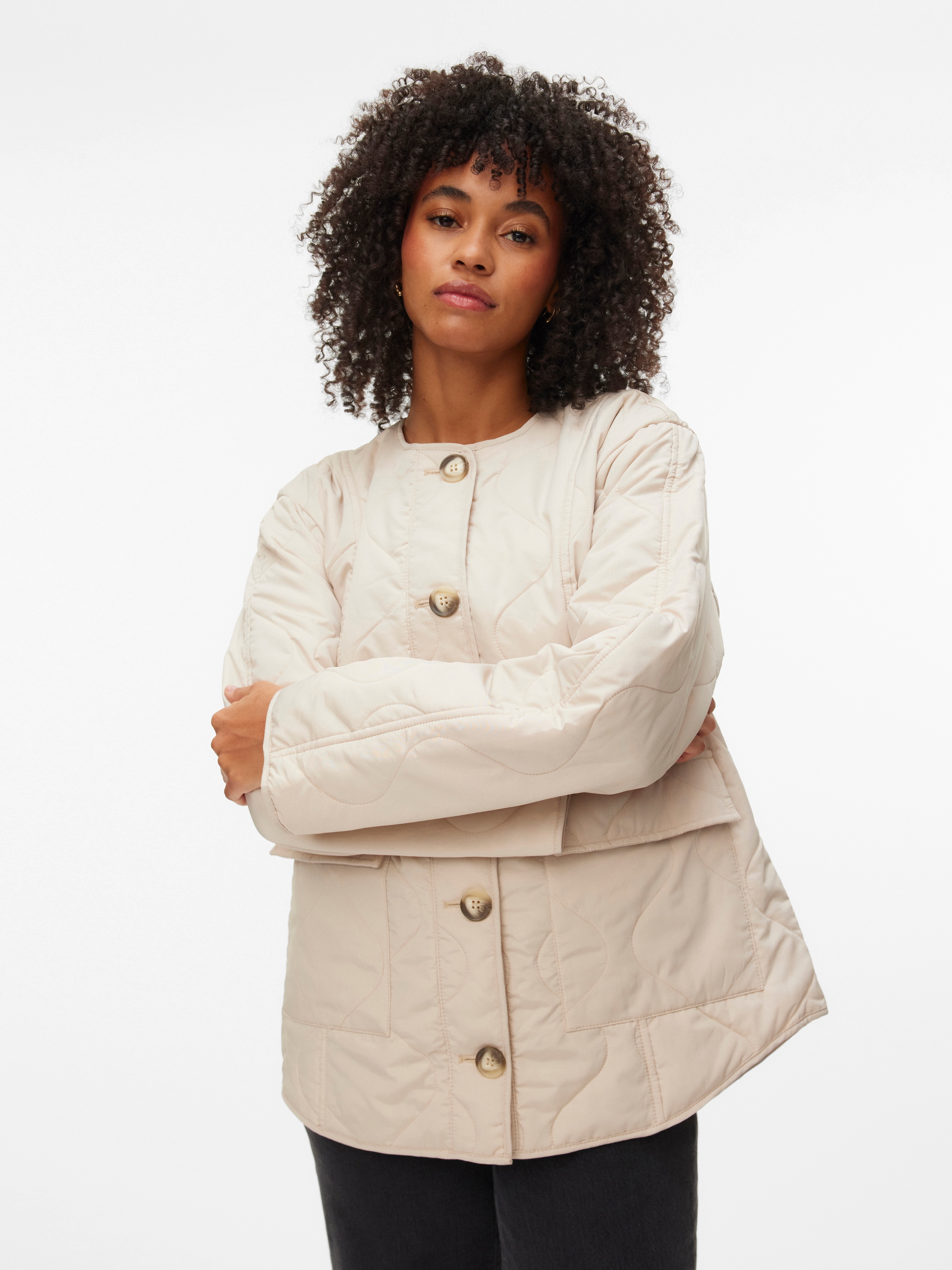 Vero Moda Steppjacke "VMMILLIE JACKET NOOS" mit durchgehender Knopfleiste günstig online kaufen