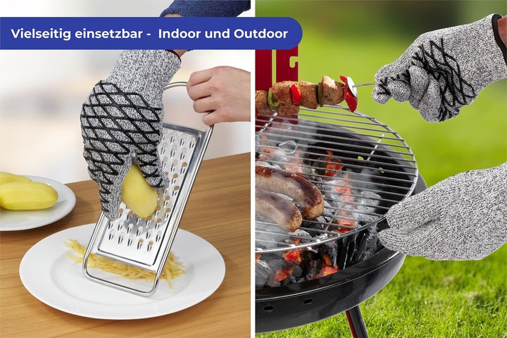 Maximex Grillhandschuhe »2in1«, (Set, 2 tlg.), Hitze-& Schneideschutz für Herren