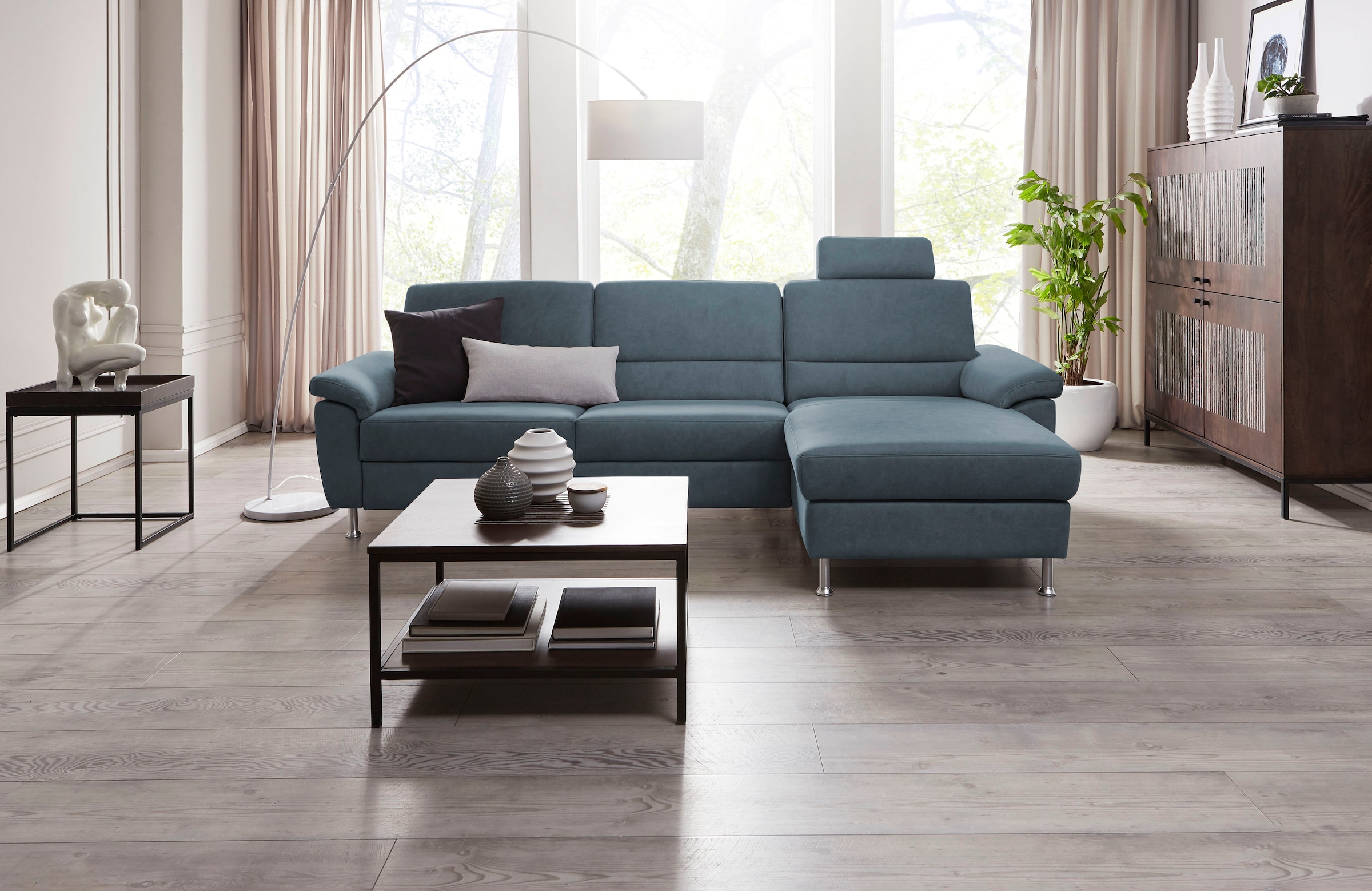 CALIZZA INTERIORS Ecksofa »Onyx L-Form«, Recamiere links oder rechts, wahlweise mit Bettfunktion, Breite 270 cm