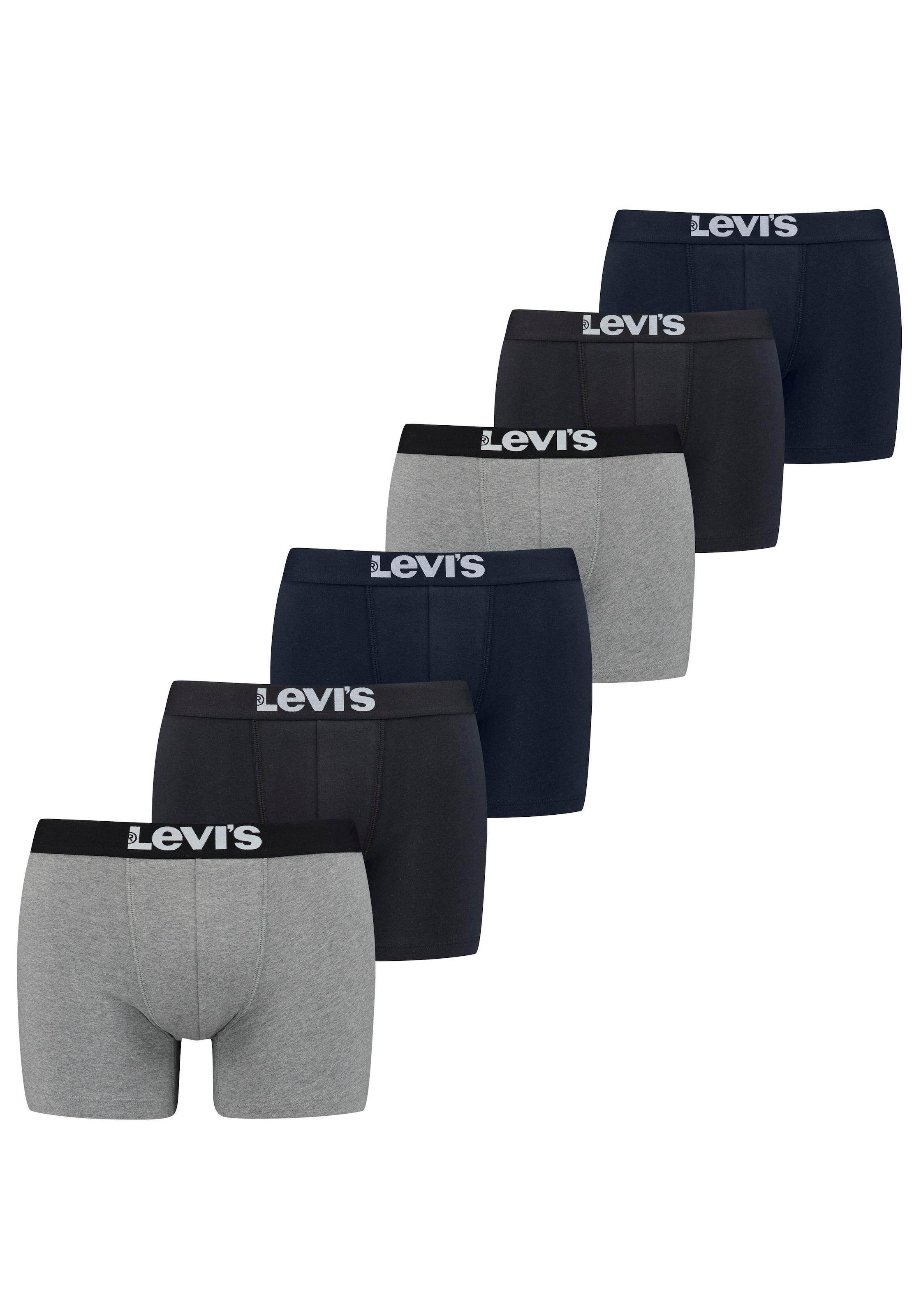 Levis Boxershorts, (Packung, 6er-Pack), mit breitem Logobund