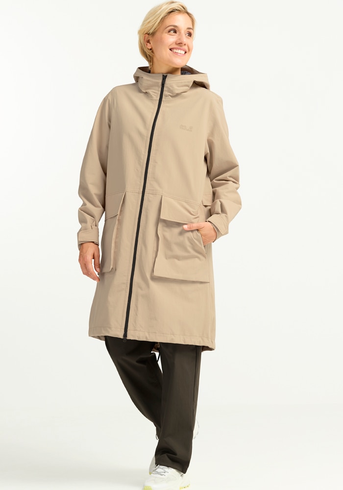 Jack Wolfskin Funktionsmantel »NABUR 2L COAT W« Wasserdicht, atmungsaktiv, Übergangsjacke