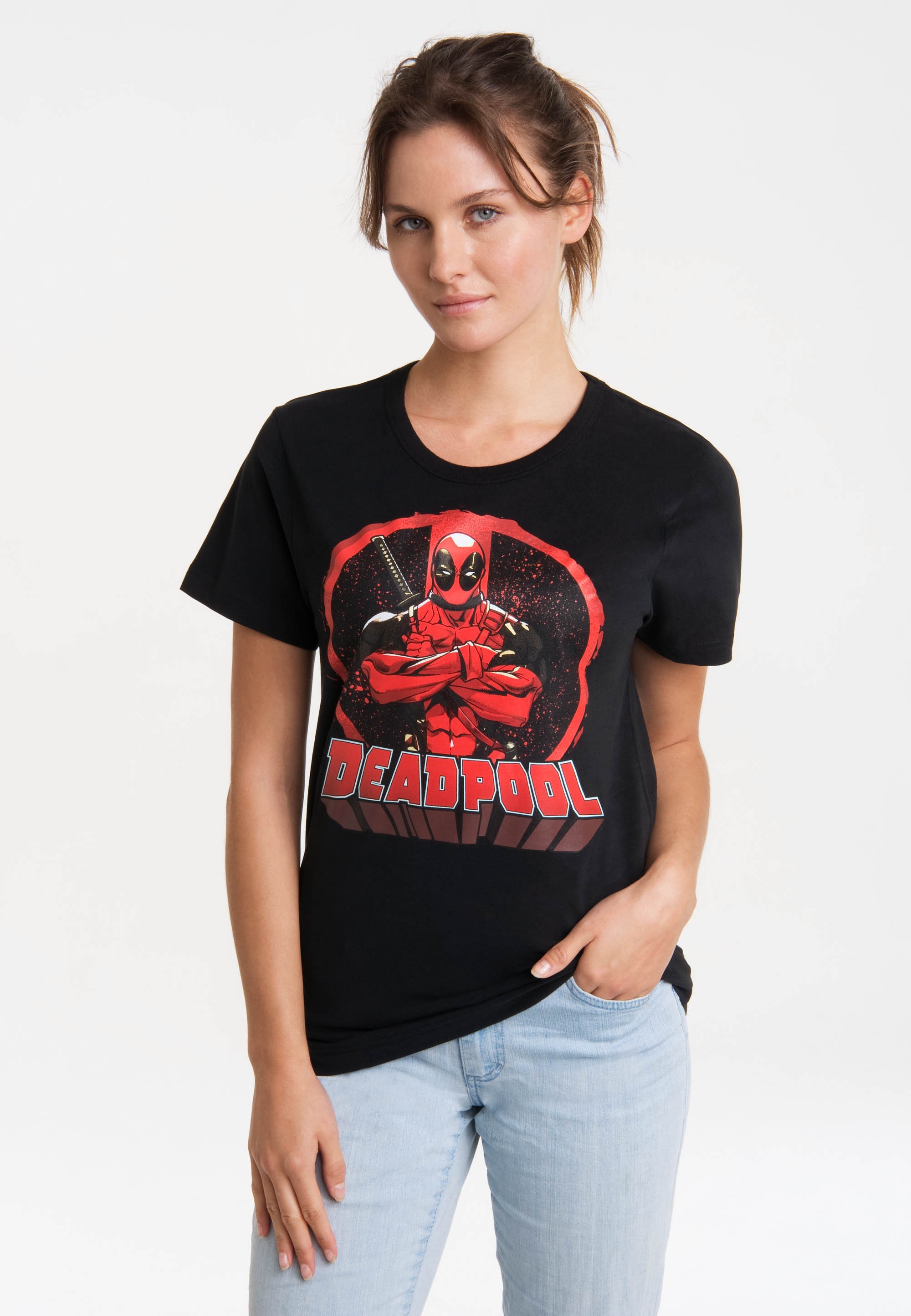 LOGOSHIRT T-Shirt »Deadpool - Circle«, mit lizenziertem Print