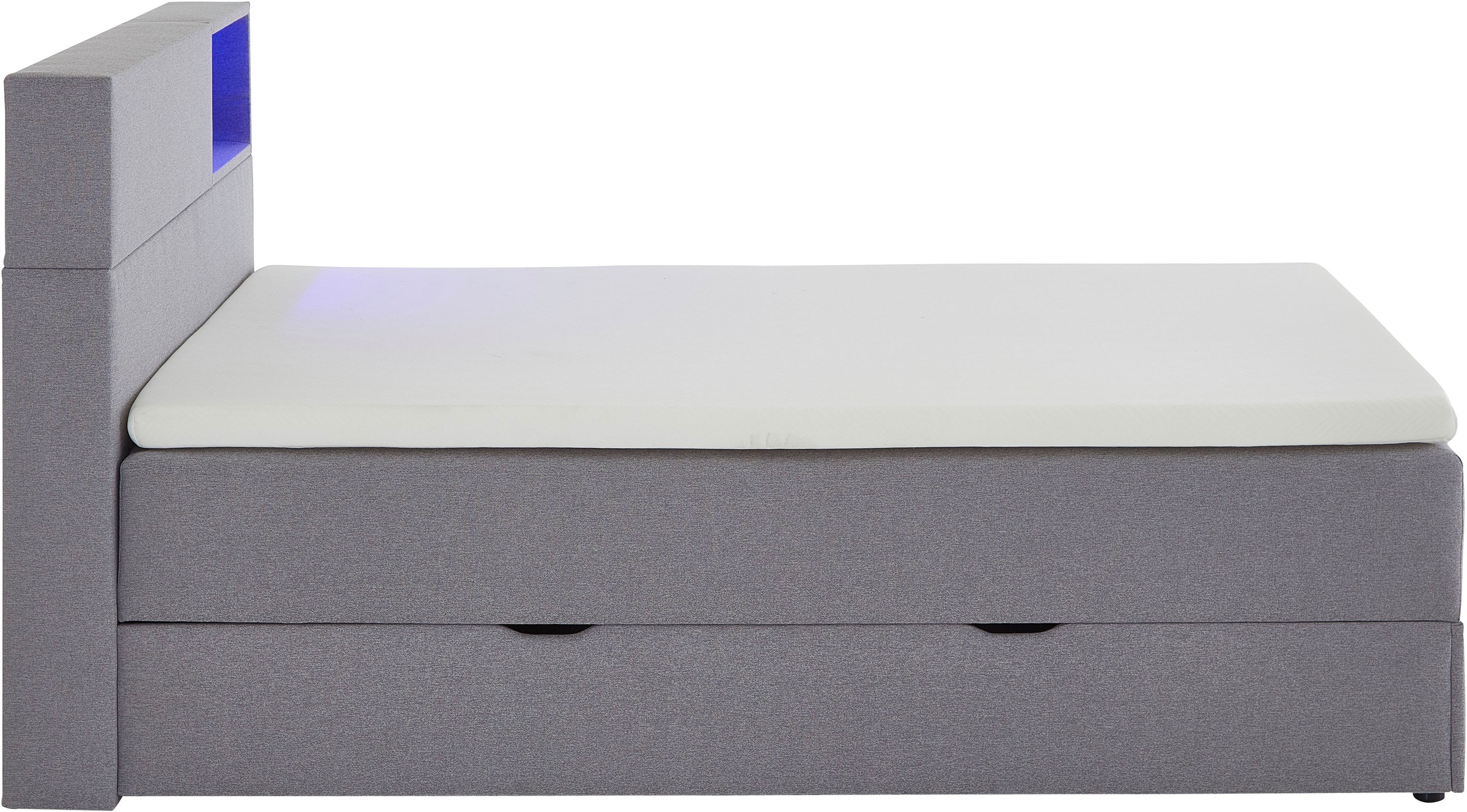 meise.möbel Boxspringbett »Caja mit Bettkasten und Topper«, mit LED ausgestattetes Ablagefach im Kopfteil