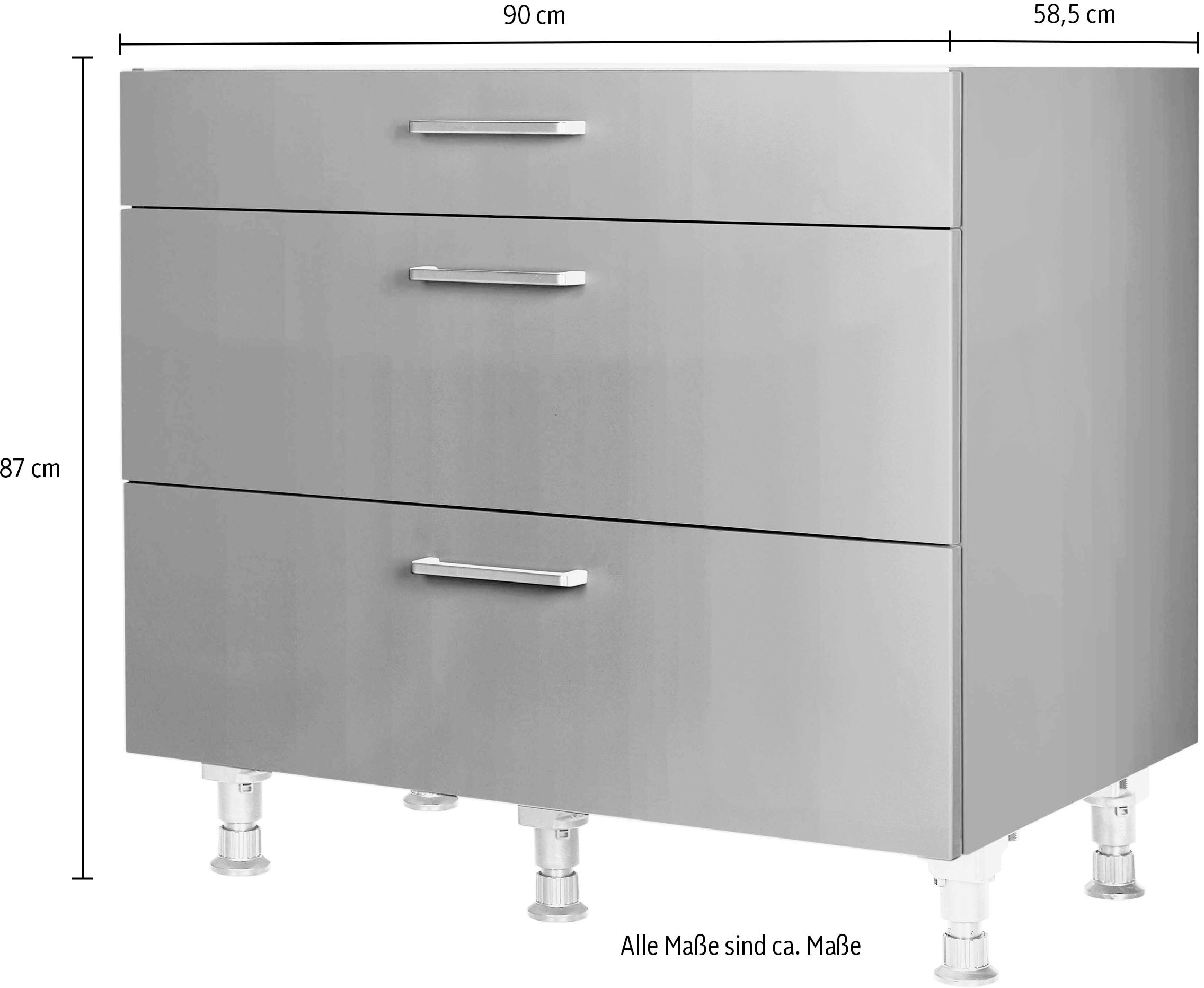 nobilia® Kochfeldumbauschrank »"Touch", vormontiert, mit Schubkasten und Auszügen,«, in den Breiten 60 und 90 cm