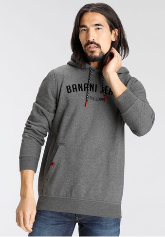Bruno Banani Kapuzensweatshirt, rotes Markenlabel an Kängurutasche kaufen