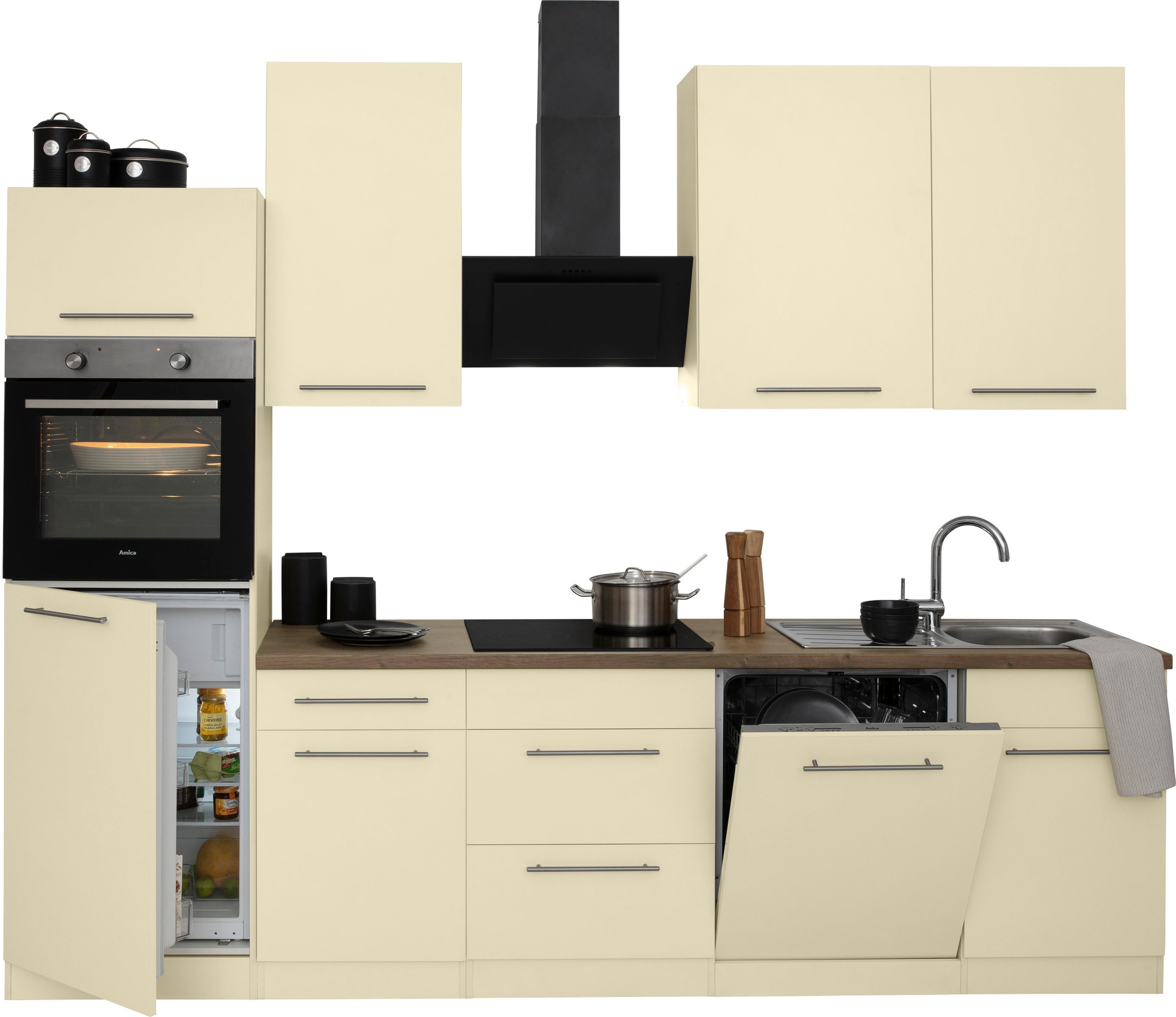 wiho Küchen Küchenzeile »Unna«, ohne E-Geräte, Breite 280 cm kaufen | BAUR | Kochfeldumbauschränke