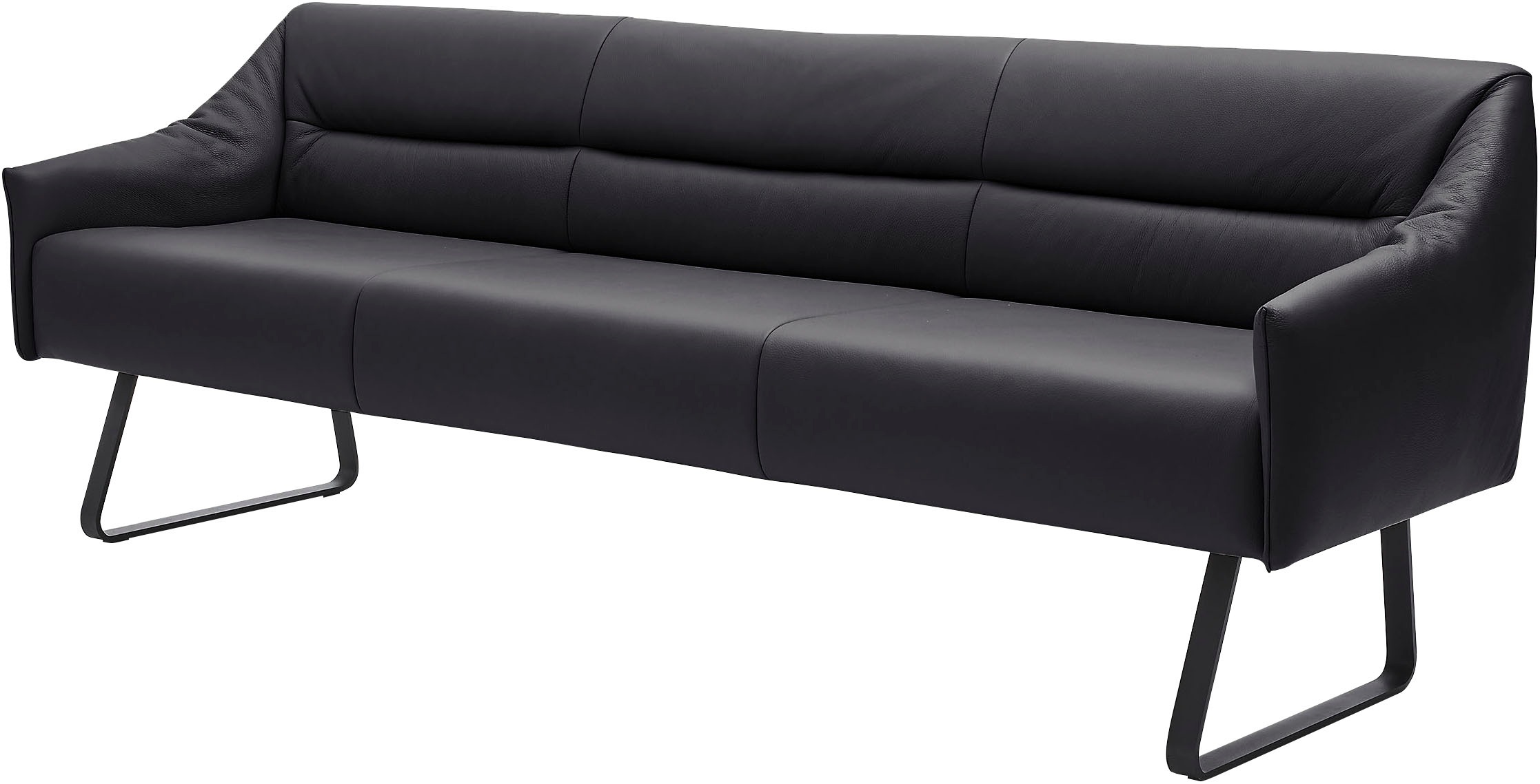 Essbank MUSTERRING "JustB SP500", blau (night blau), B:232cm H:86cm T:70cm, Sitzbänke, Essbank, Metallkufe schwarz, verschiedene Farben, Breite 220 oder 250 cm 3