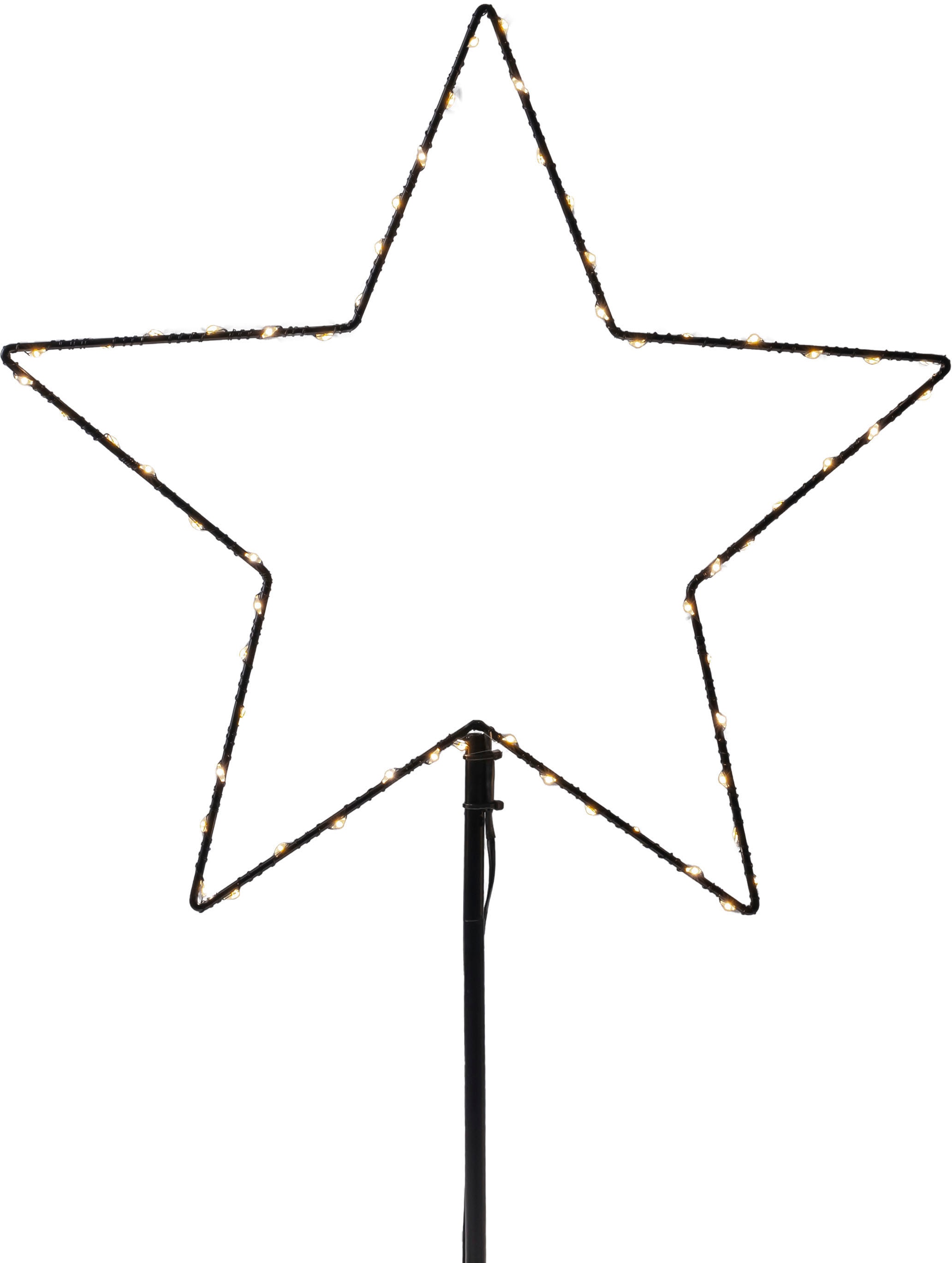 LED Stern »Weihnachtsdeko, Metallstecker Stern, Höhe inkl. Erdspieß 74/80/83 cm«, 150...