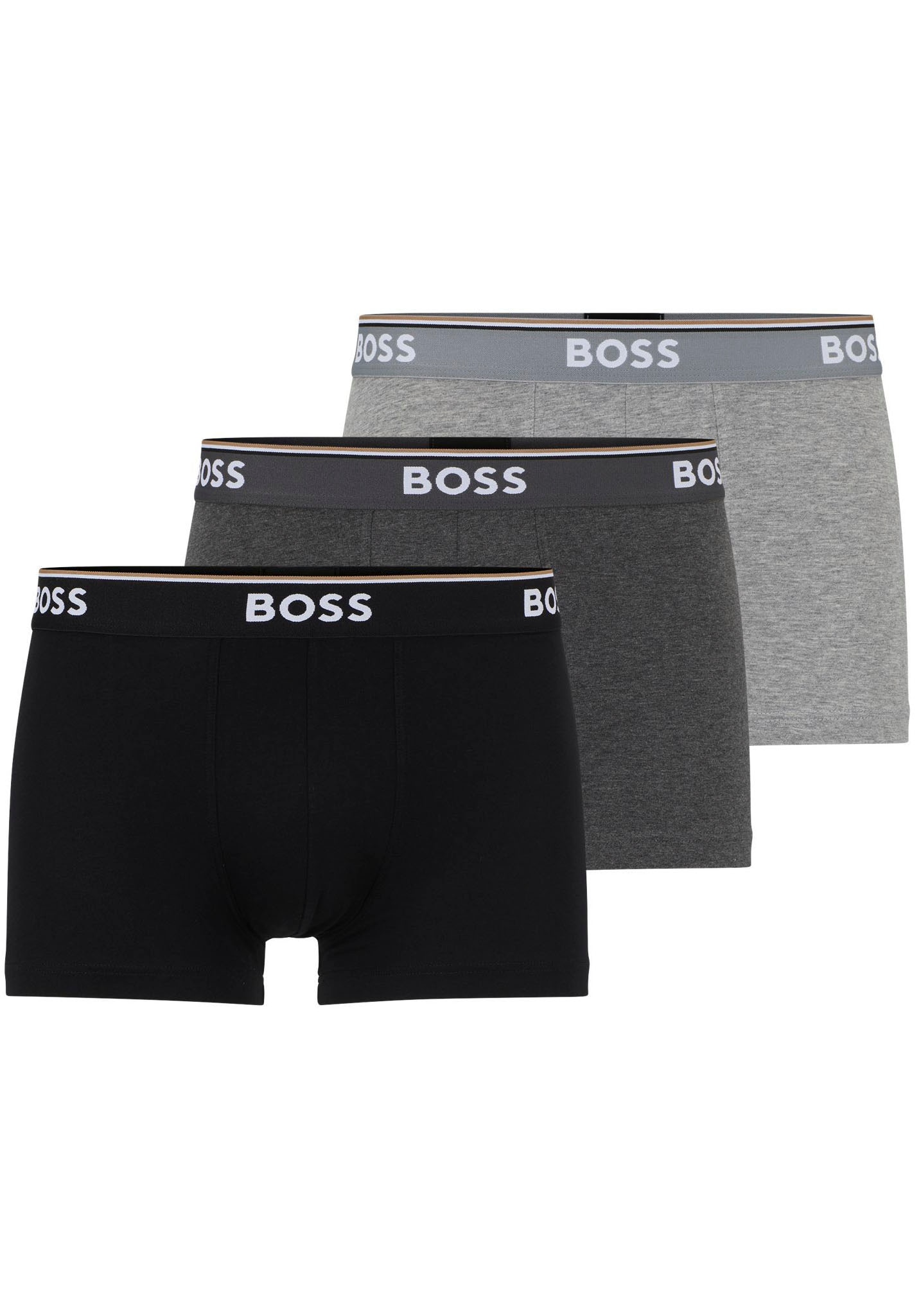BOSS Boxer, (Packung, 3 St., 3er-Pack), mit BOSS Schriftzug auf dem Bund
